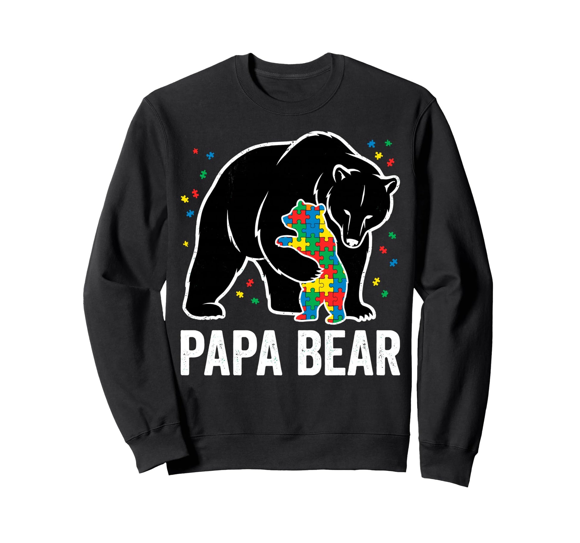 Papa Bear Autism Awareness Puzzle Sweatshirt - Trendy Graphic Men Women - T-Shirt, Sweatshirt, Hoodie