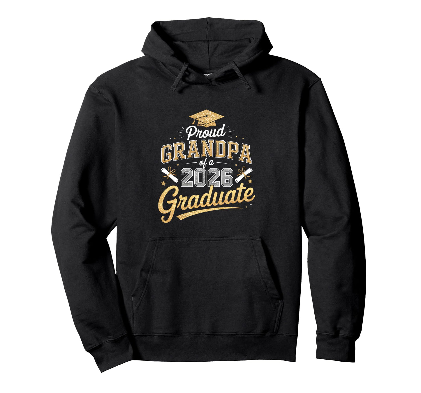 Proud Grandpa 2026 Graduate Hoodie - Fun Novelty Design for Adults - T-Shirt, Sweatshirt, Hoodie