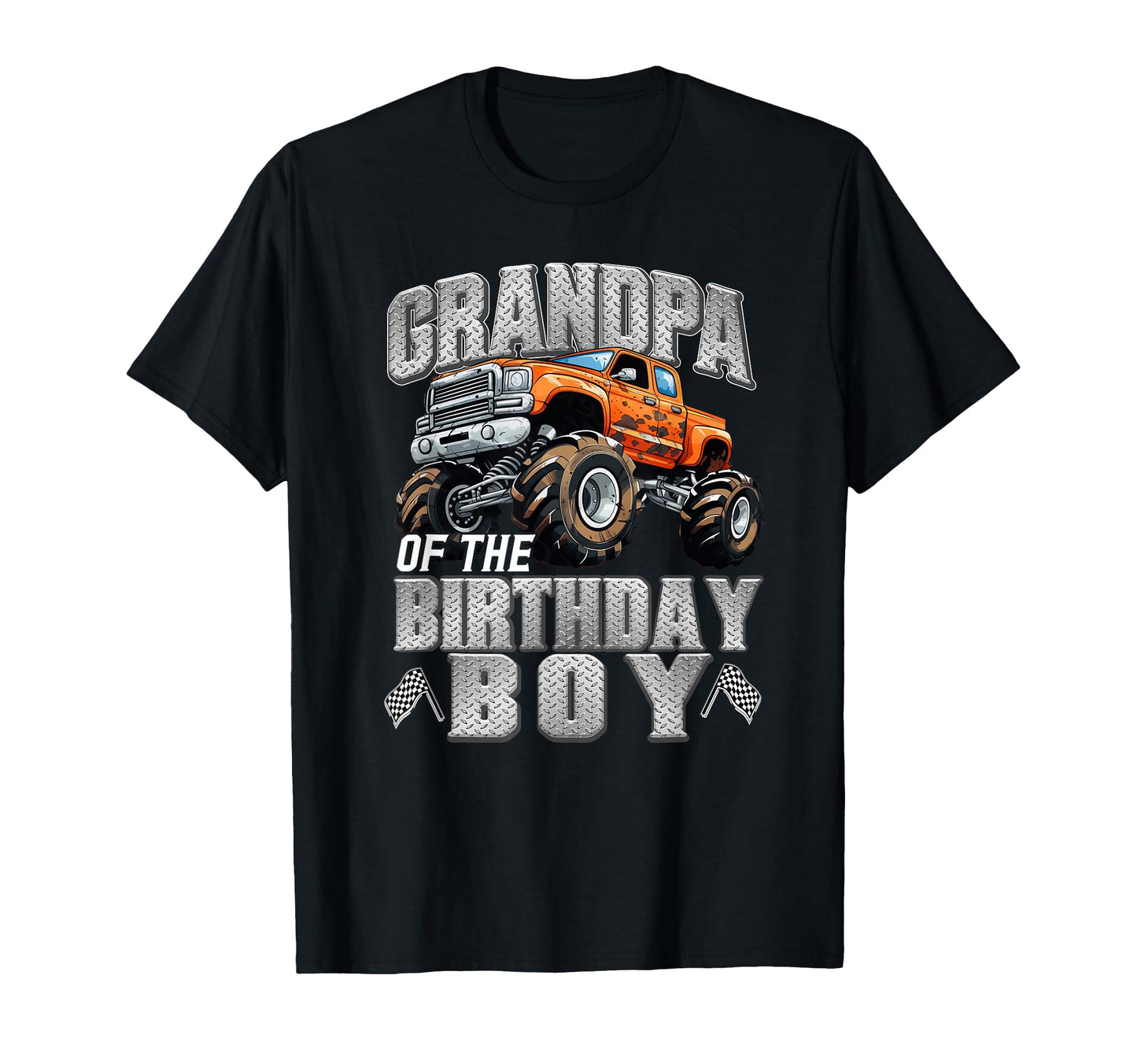 Grandpa Birthday Monster Truck Birthday T-Shirt - Graphic Print for Adults - T-Shirt, Sweatshirt, Hoodie