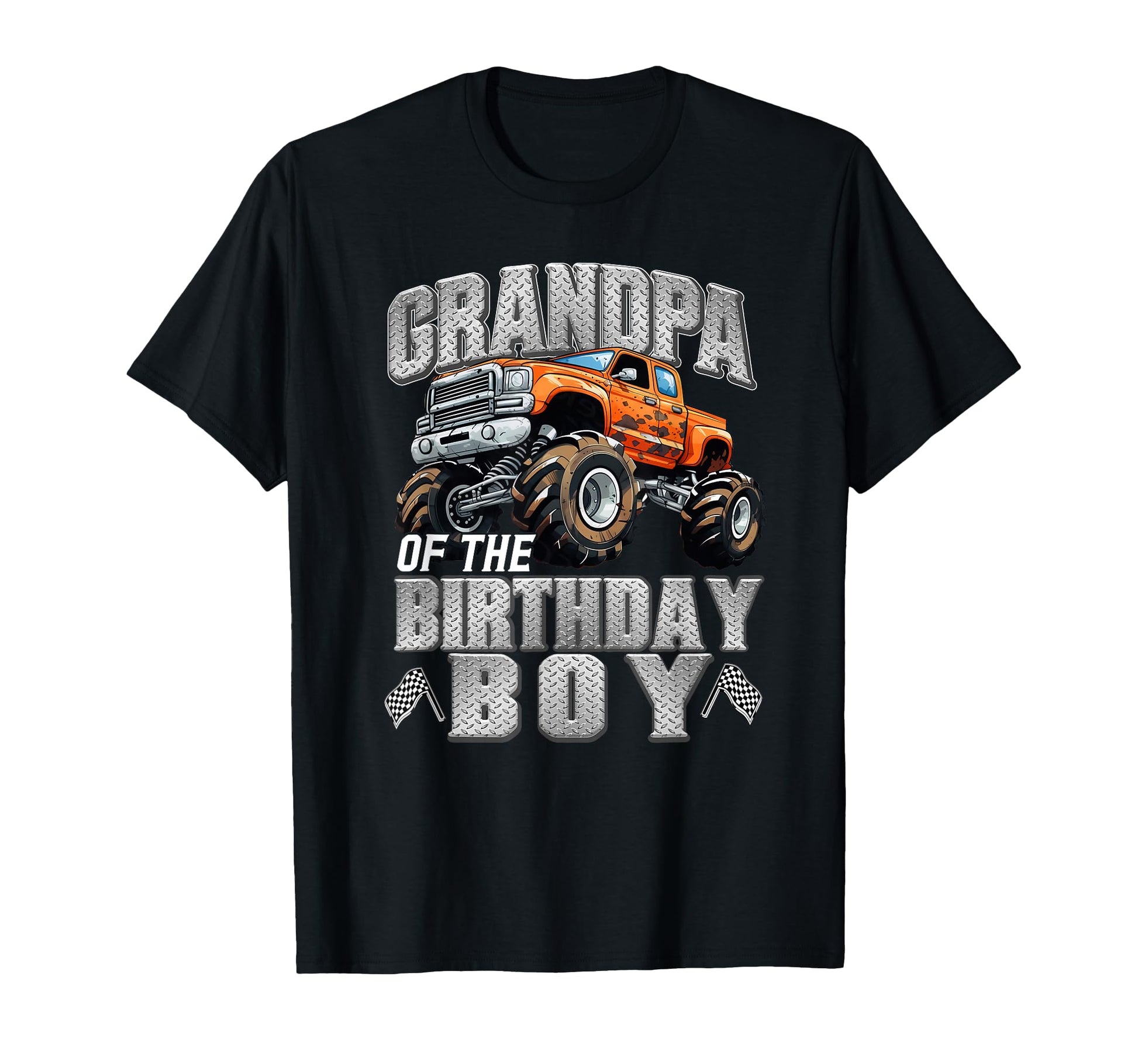 Grandpa Birthday Monster Truck Birthday T-Shirt - Graphic Print for Adults - T-Shirt, Sweatshirt, Hoodie