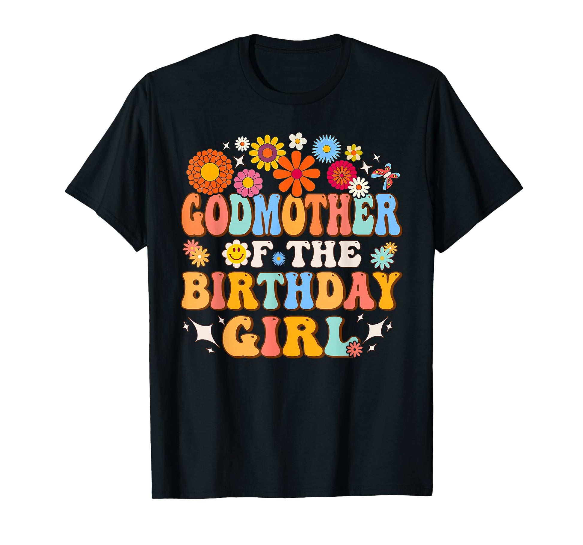 Godmother Birthday Groovy Themed Family T-Shirt - Custom Art Print Unisex - T-Shirt, Sweatshirt, Hoodie