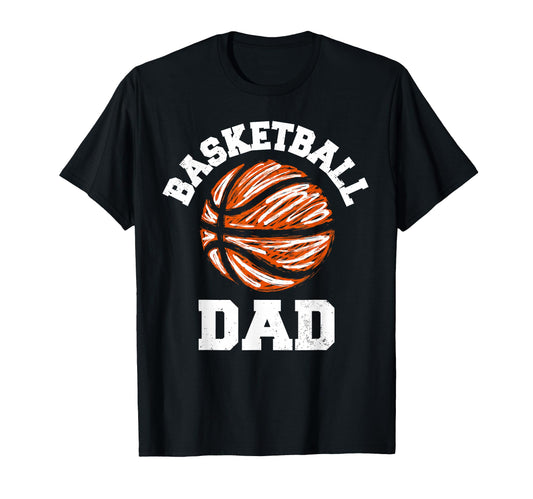 Basketball Dad Distressed Funny Dad T-Shirt - Custom Art Print Men Women - T-Shirt, Sweatshirt, Hoodie