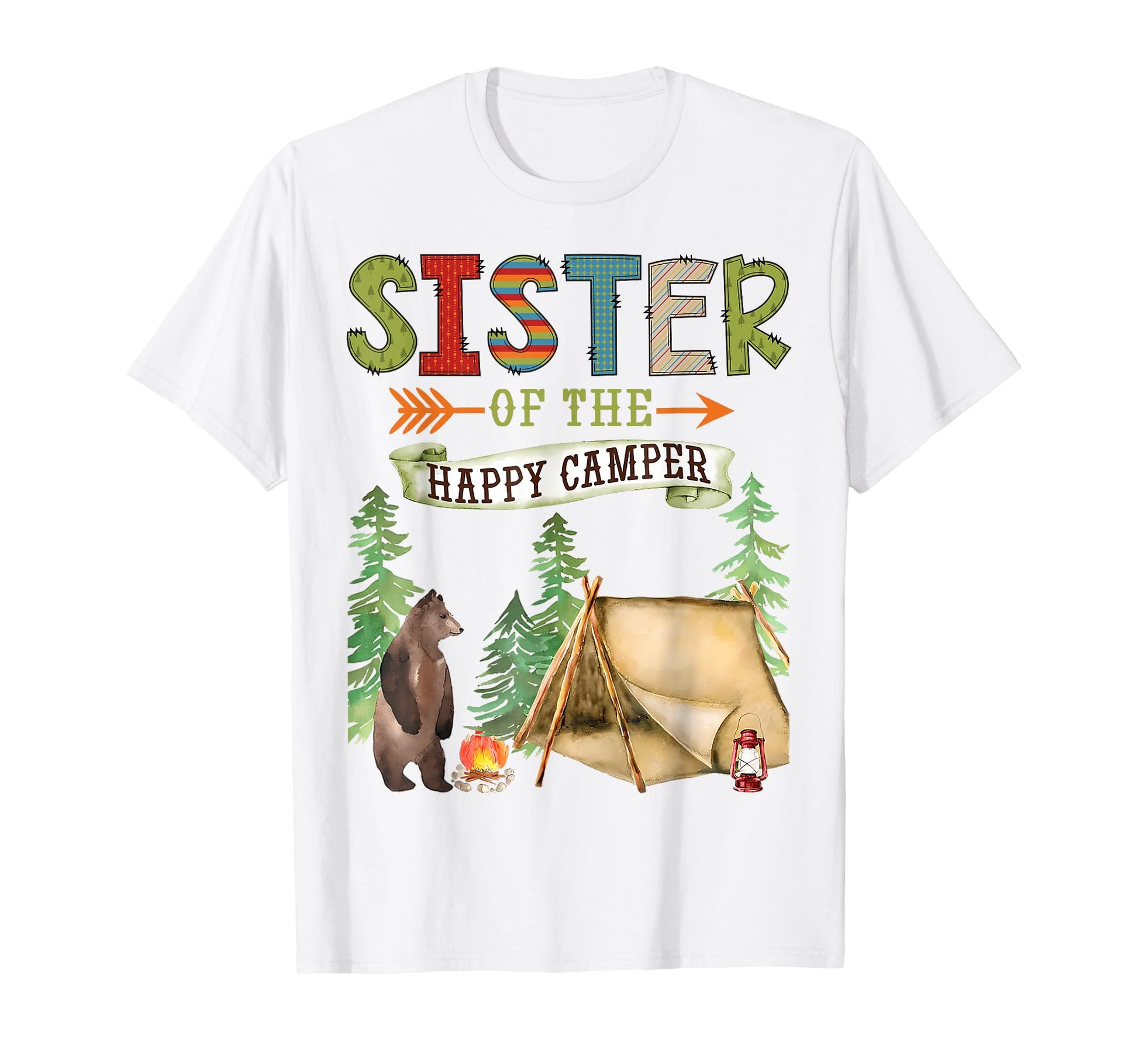 Sister Happy Camper First Birthday T-Shirt - Aesthetic Graphic Unisex - T-Shirt, Sweatshirt, Hoodie