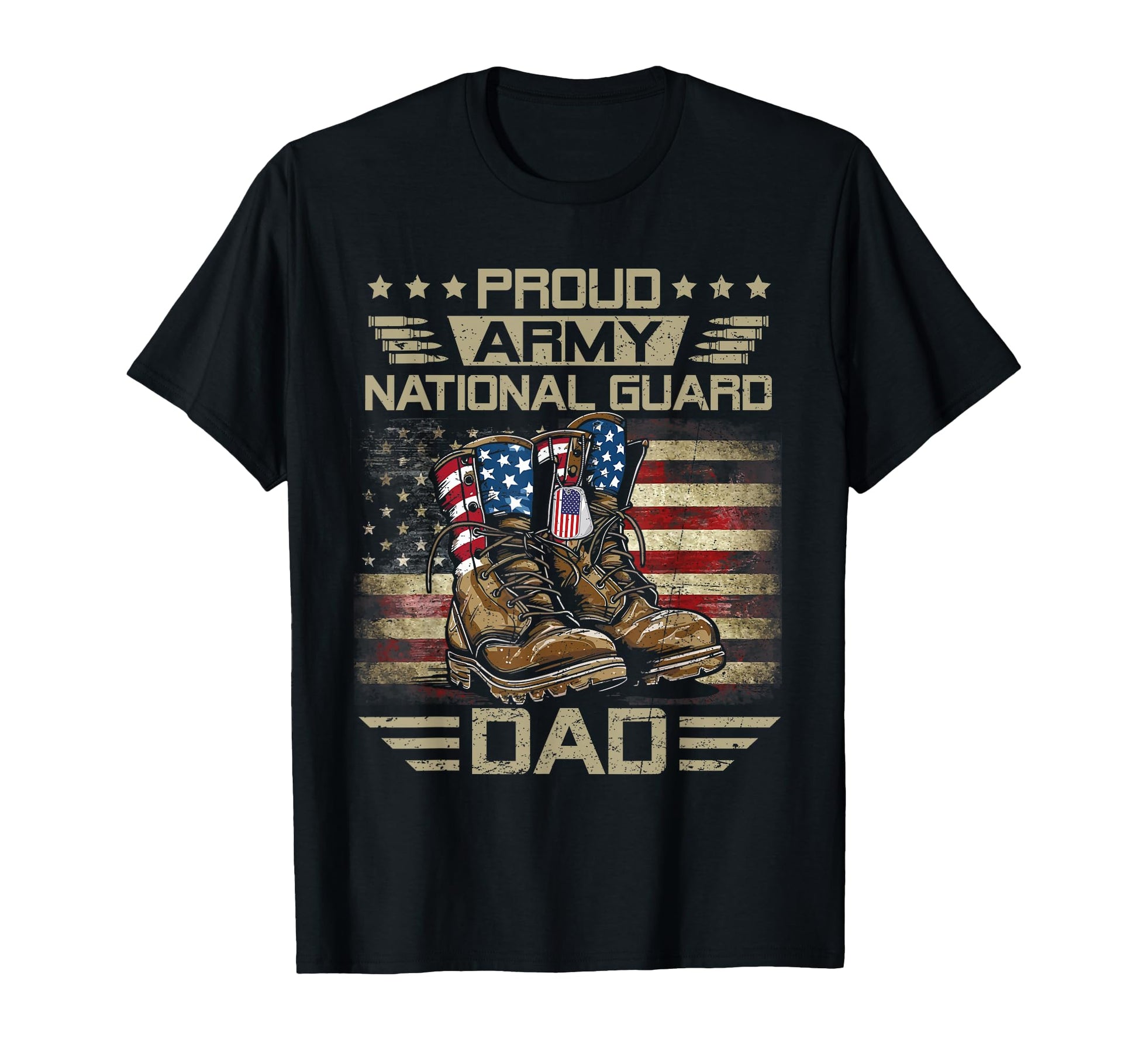 Proud National Guard Dad Flag Us T-Shirt - Unique Graphic for Adults - T-Shirt, Sweatshirt, Hoodie