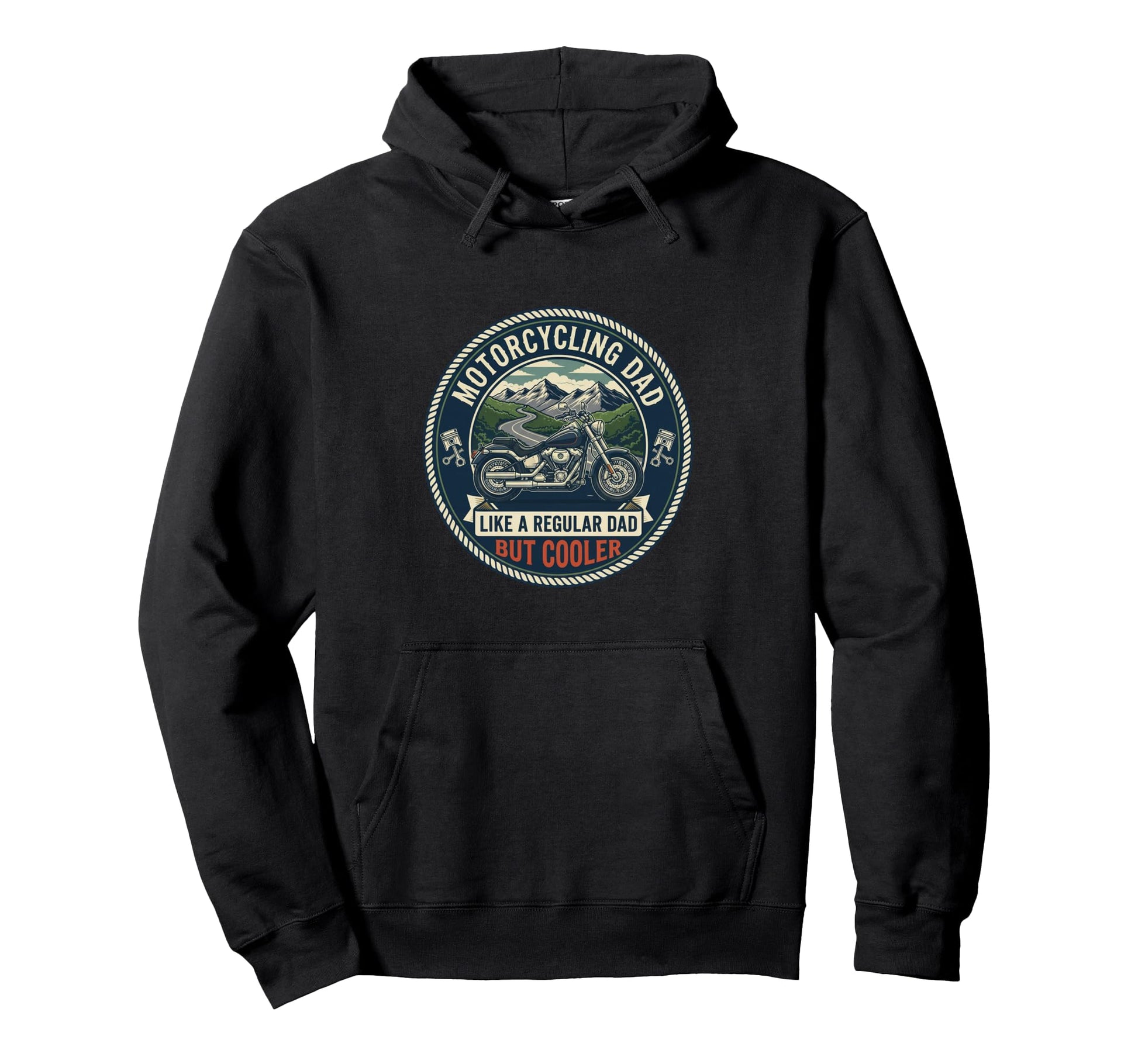 Motorcycling Dad Biker Motorcycle Hoodie - Fun Novelty Design Men Women - T-Shirt, Sweatshirt, Hoodie