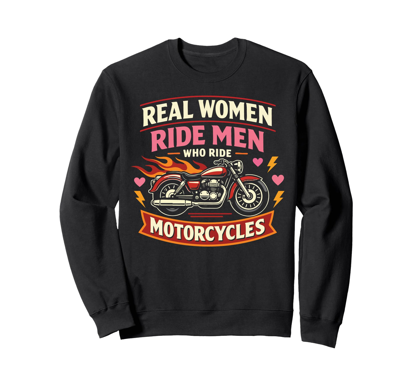 Motorcycle Biker Female Real Sweatshirt - Novelty Apparel for Adults - T-Shirt, Sweatshirt, Hoodie