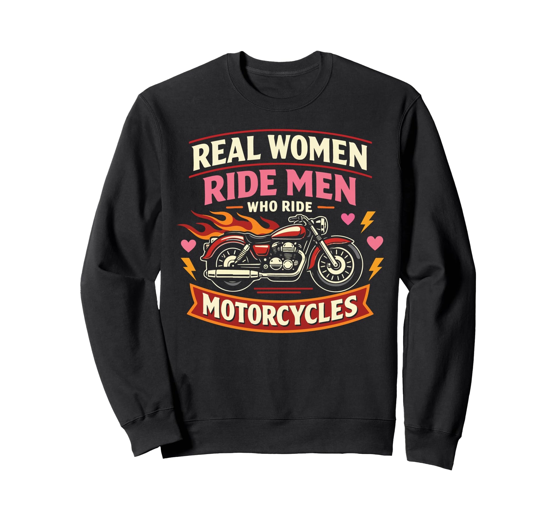 Motorcycle Biker Female Real Sweatshirt - Novelty Apparel for Adults - T-Shirt, Sweatshirt, Hoodie