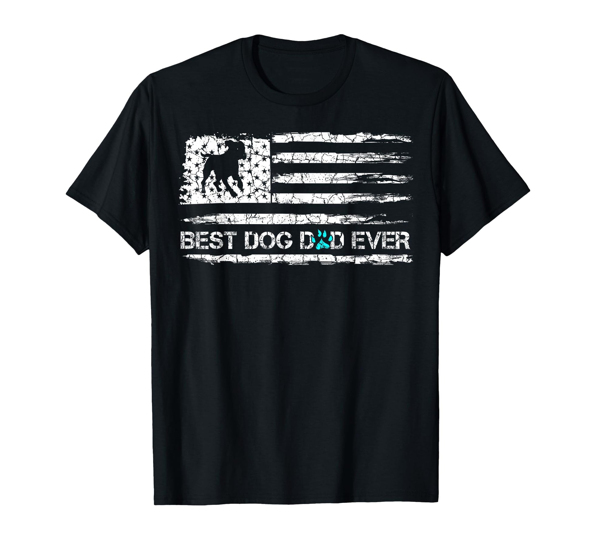 Best Dog Dad Ever Usa Flag Puppy T-Shirt - Aesthetic Graphic for Adults - T-Shirt, Sweatshirt, Hoodie