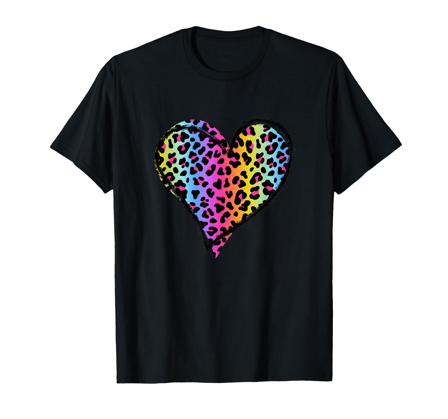 Heart Rainbow Cheetah Leopard Tiger T-Shirt - Novelty Apparel Men Women - T-Shirt, Sweatshirt, Hoodie