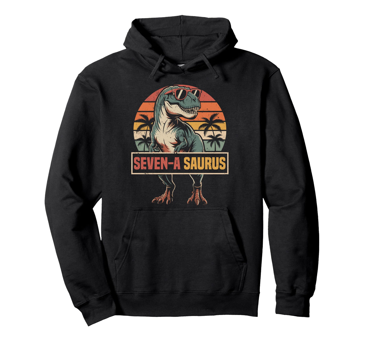 Seven Saurus Dinosaur Family Match Hoodie - Custom Art Print for Adults - T-Shirt, Sweatshirt, Hoodie