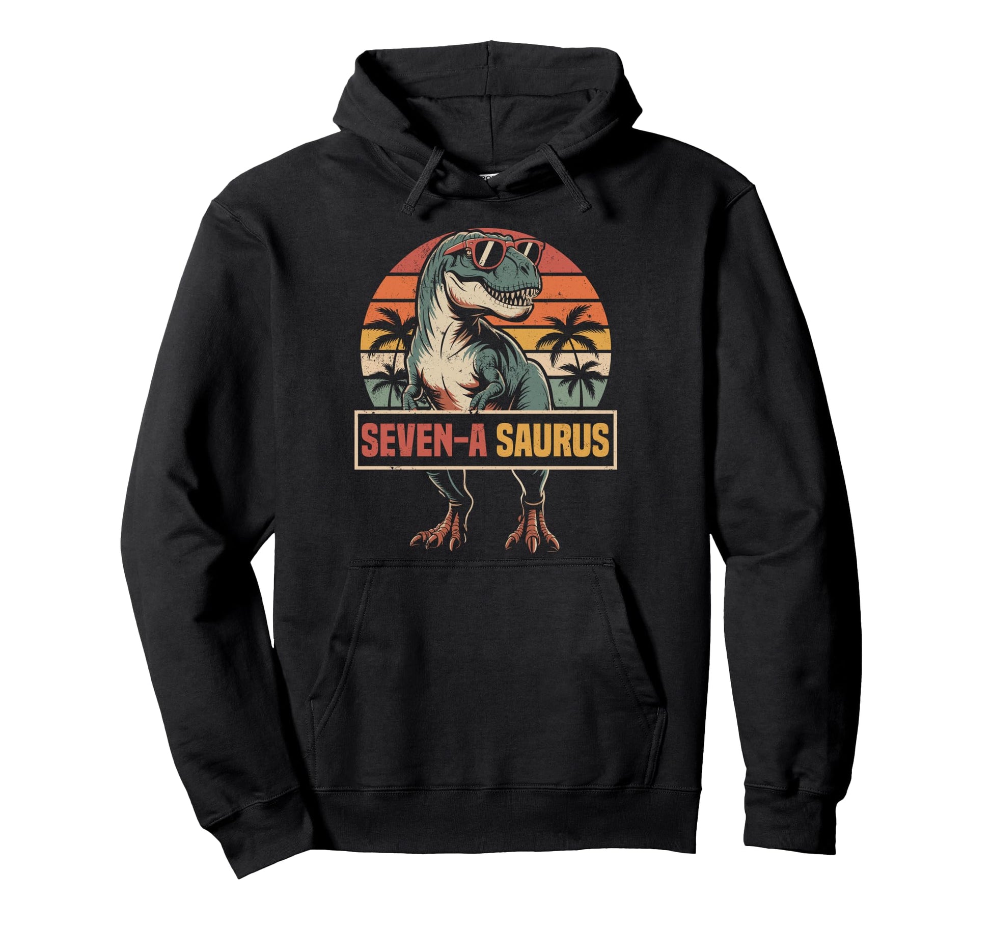 Seven Saurus Dinosaur Family Match Hoodie - Custom Art Print for Adults - T-Shirt, Sweatshirt, Hoodie