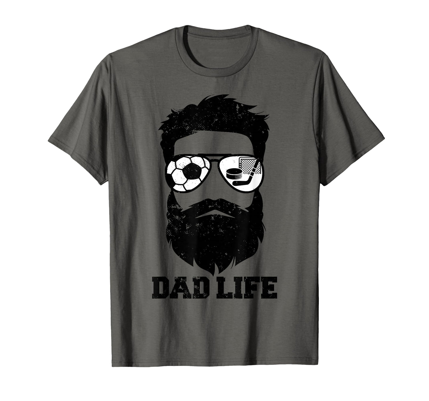 Soccer Hockey Dad Messy Hair Beard T-Shirt - Aesthetic Graphic Men Women - T-Shirt, Sweatshirt, Hoodie