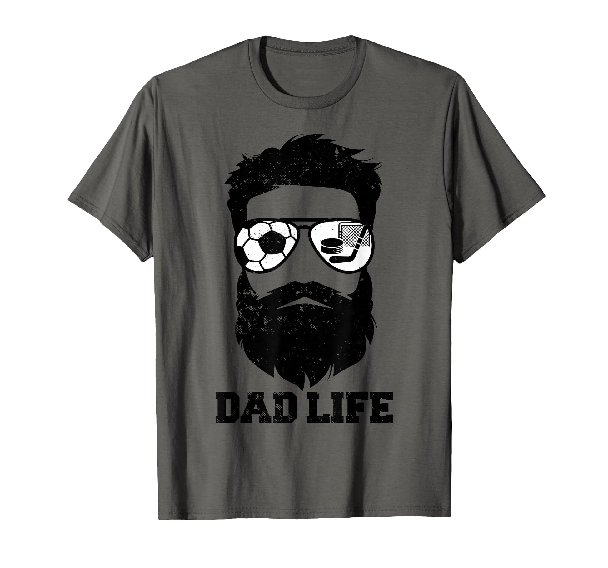 Soccer Hockey Dad Messy Hair Beard T-Shirt - Aesthetic Graphic Men Women - T-Shirt, Sweatshirt, Hoodie