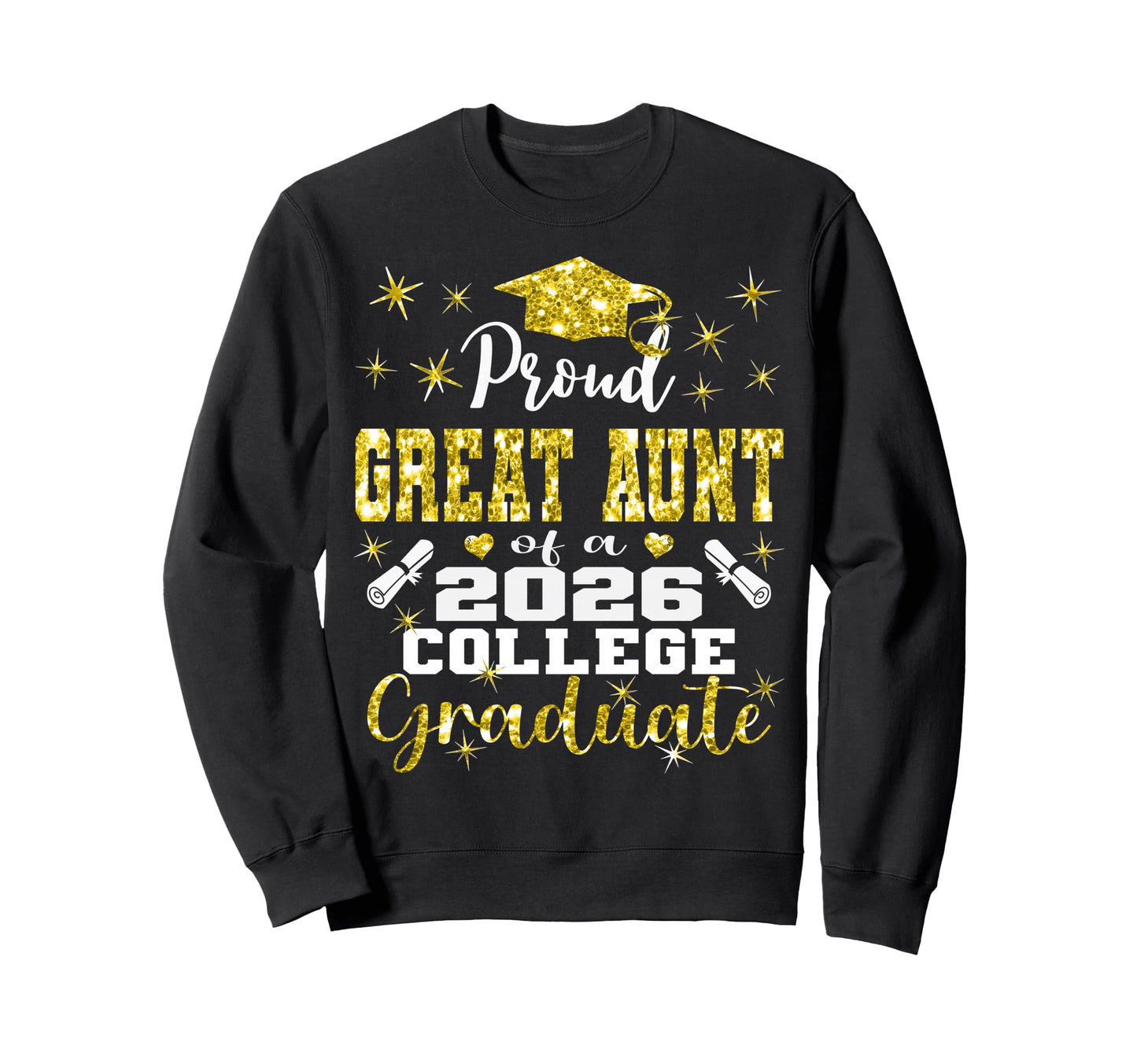 Proud Great Aunt 2026 College Sweatshirt - Minimalist Print Men Women - T-Shirt, Sweatshirt, Hoodie