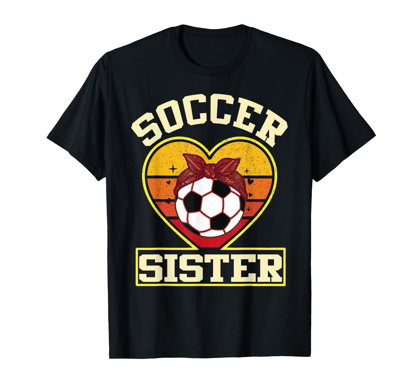 Soccer Sister Sunset Heart Bow Family T-Shirt - Custom Art Print Unisex - T-Shirt, Sweatshirt, Hoodie