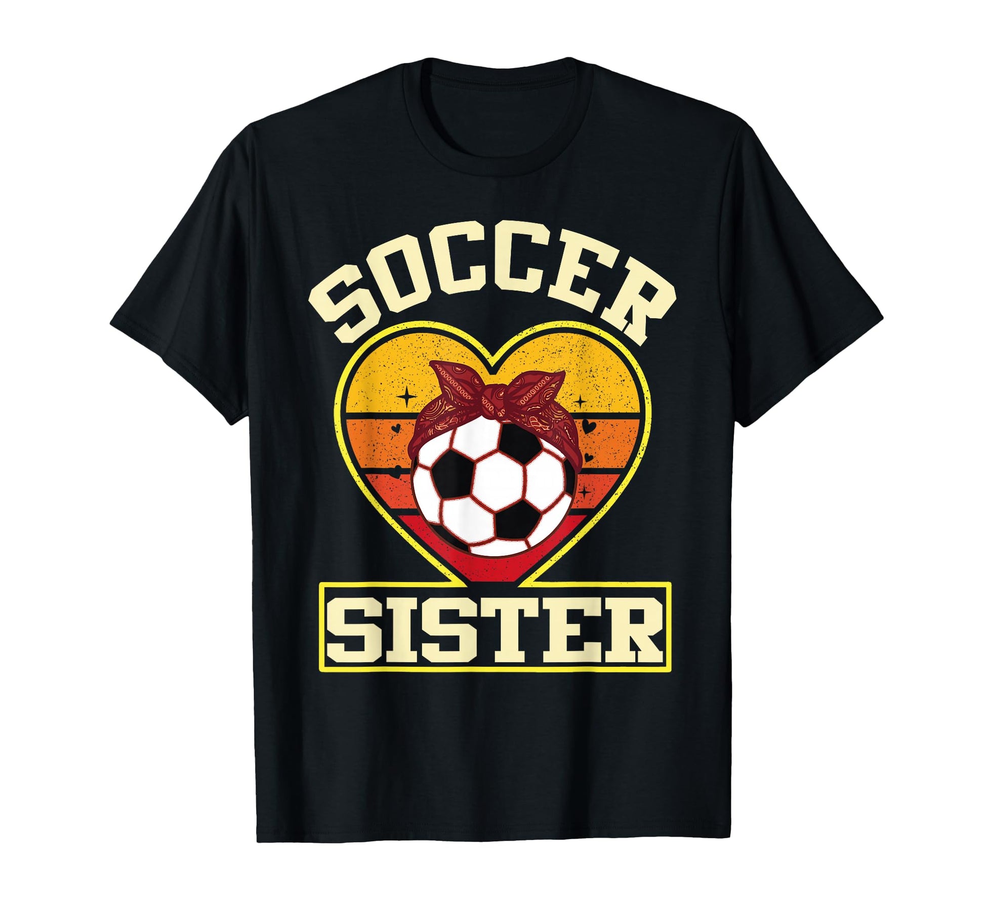 Soccer Sister Sunset Heart Bow Family T-Shirt - Custom Art Print Unisex - T-Shirt, Sweatshirt, Hoodie
