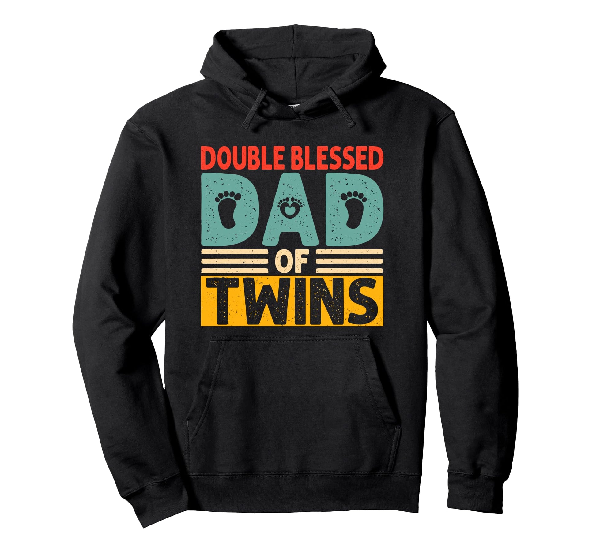 Double Blessed Dad Twins Father Day Hoodie - Minimalist Print Men Women - T-Shirt, Sweatshirt, Hoodie