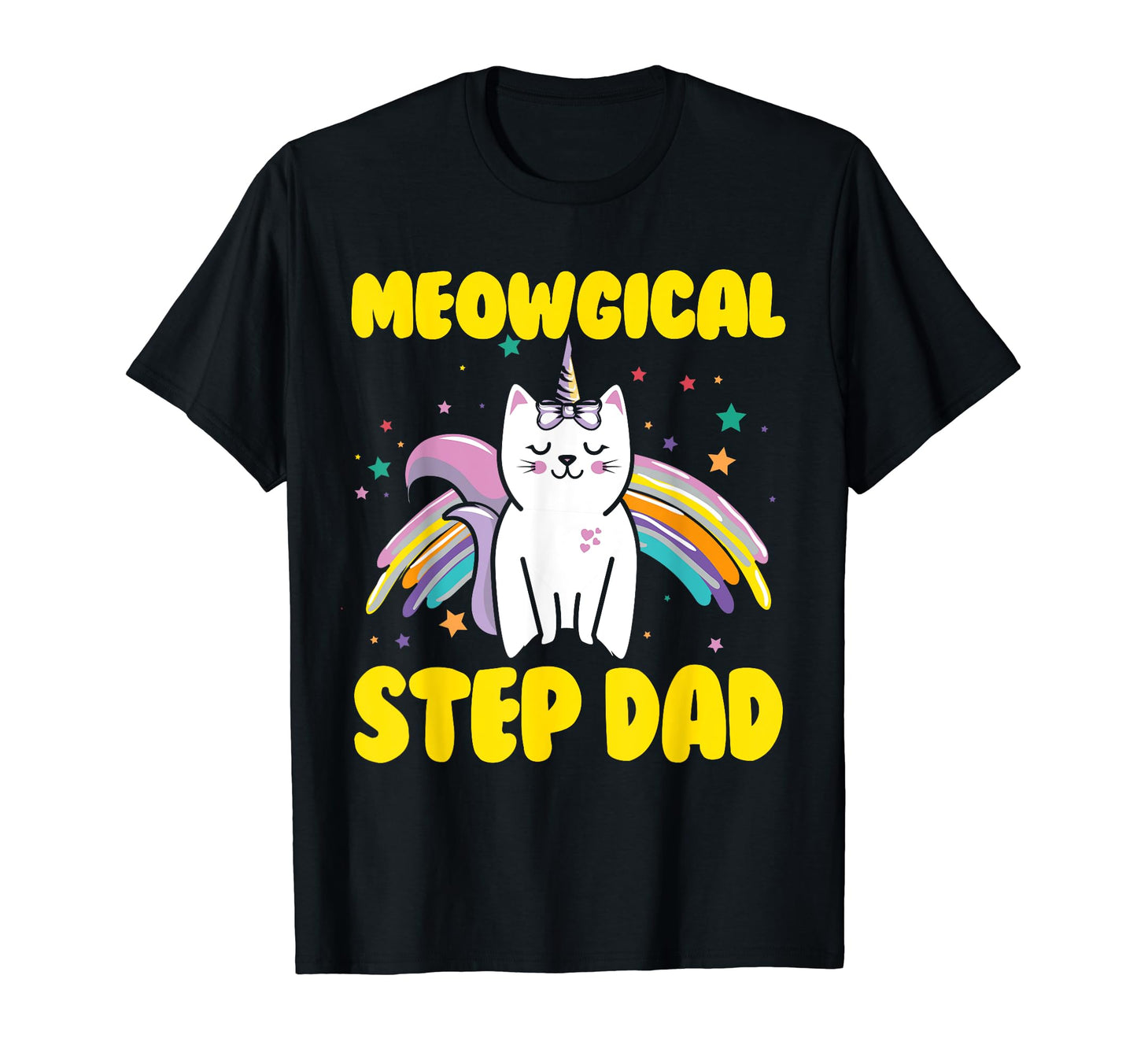 Meowgical Step Dad Magical Kitty Cat T-Shirt - Aesthetic Graphic Men Women - T-Shirt, Sweatshirt, Hoodie