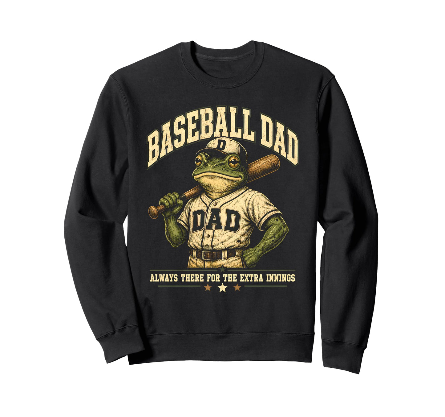 Funny Baseball Dad Frog Extra Sweatshirt - Custom Art Print for Adults - T-Shirt, Sweatshirt, Hoodie