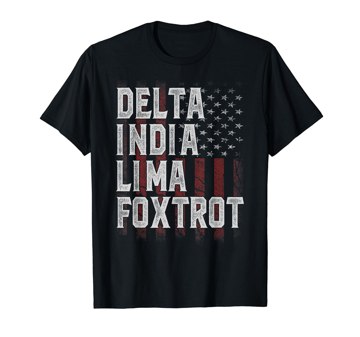 Dilf Delta India Lima Foxtrot Us Flag T-Shirt - Novelty Apparel for Adults - T-Shirt, Sweatshirt, Hoodie