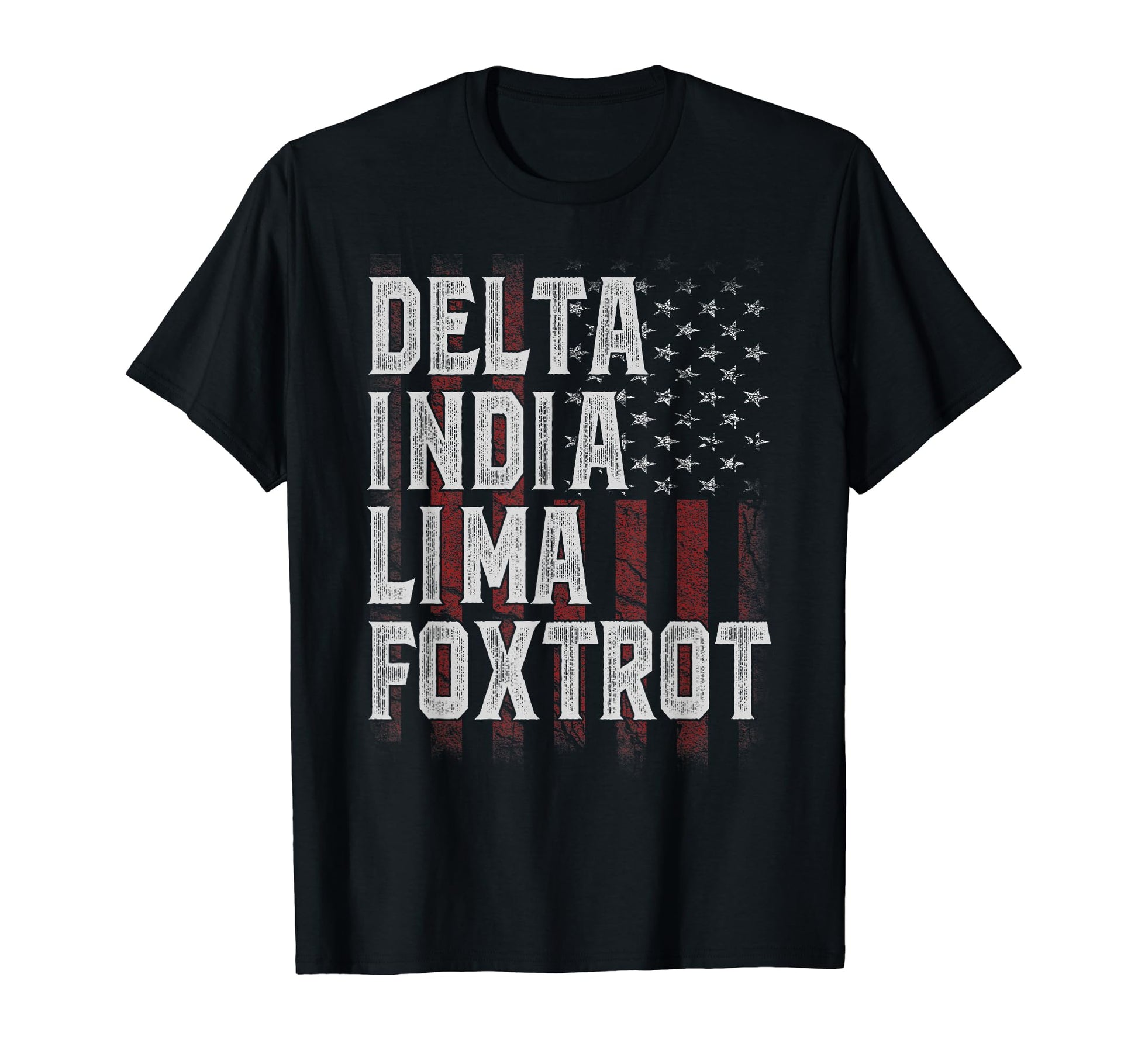 Dilf Delta India Lima Foxtrot Us Flag T-Shirt - Novelty Apparel for Adults - T-Shirt, Sweatshirt, Hoodie