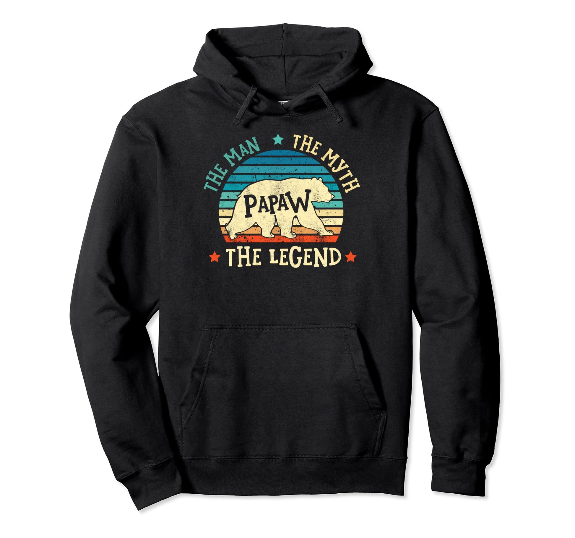 Papaw Myth Legend Fathers Day Bear Hoodie - Graphic Print Men Women - T-Shirt, Sweatshirt, Hoodie