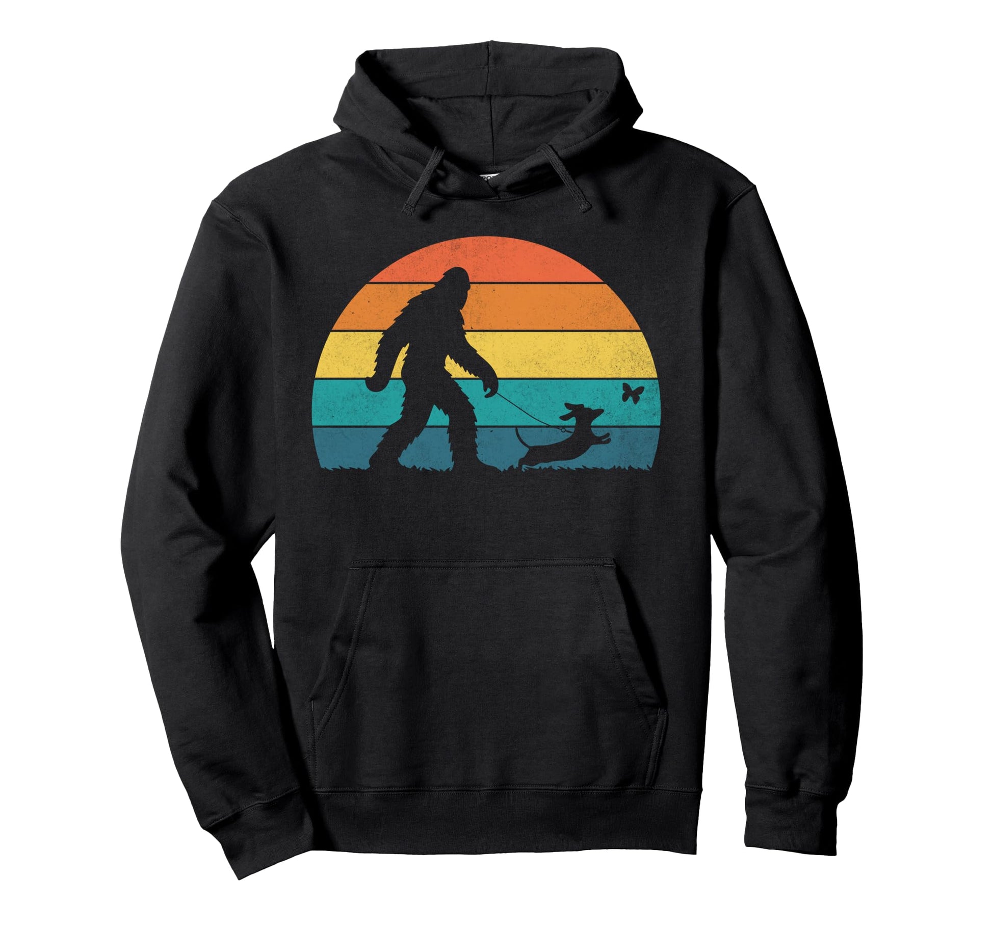 Bigfoot Walking Dachshund Funny Hoodie - Unique Graphic Men Women - T-Shirt, Sweatshirt, Hoodie