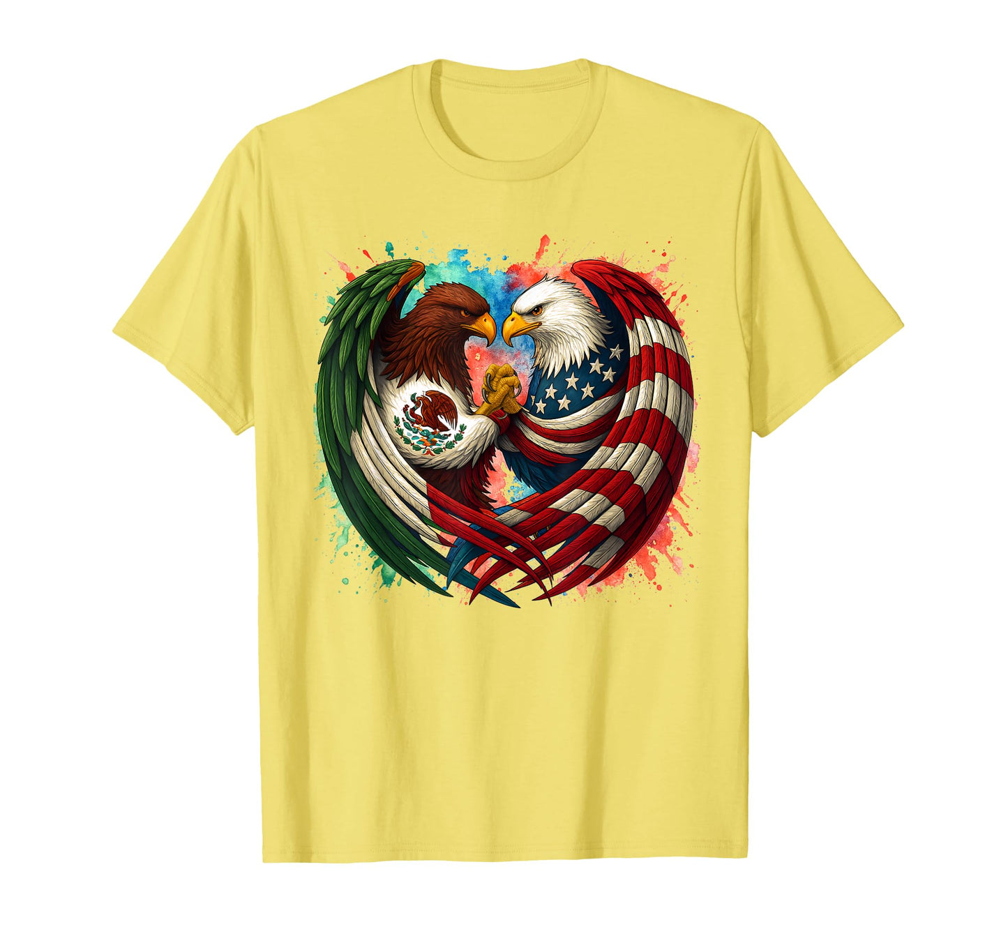 Mexican American Eagle Flag T-Shirt - Casual Everyday Wear for Adults - T-Shirt, Sweatshirt, Hoodie