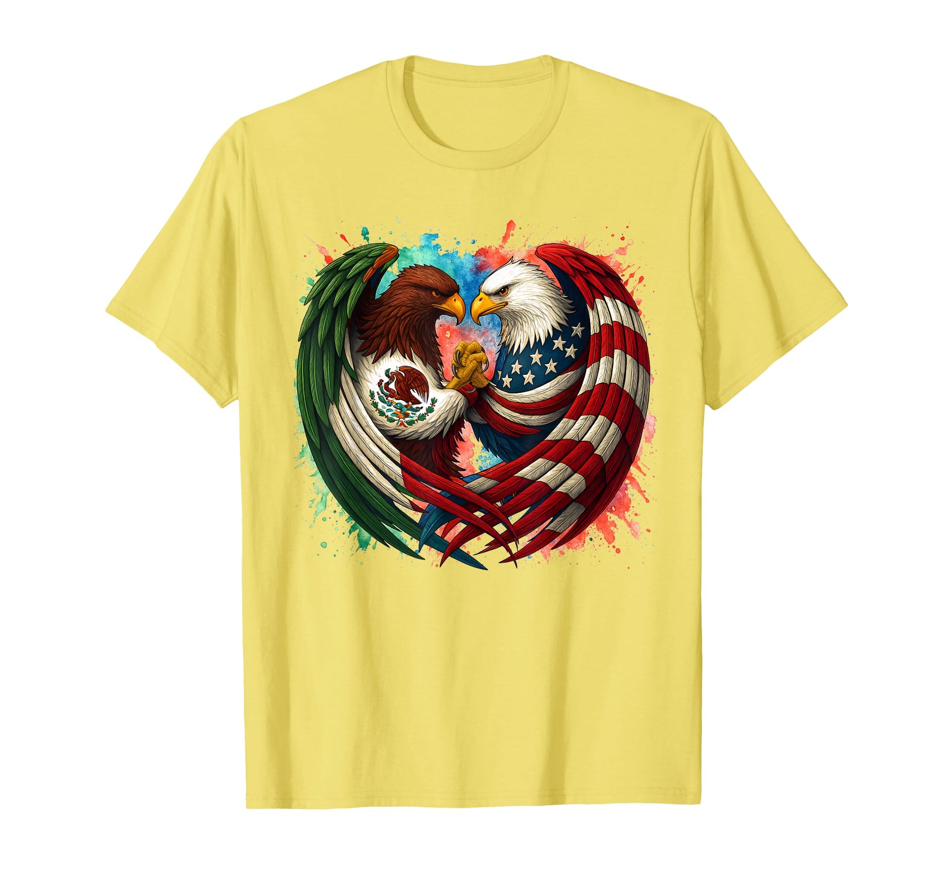 Mexican American Eagle Flag T-Shirt - Casual Everyday Wear for Adults - T-Shirt, Sweatshirt, Hoodie