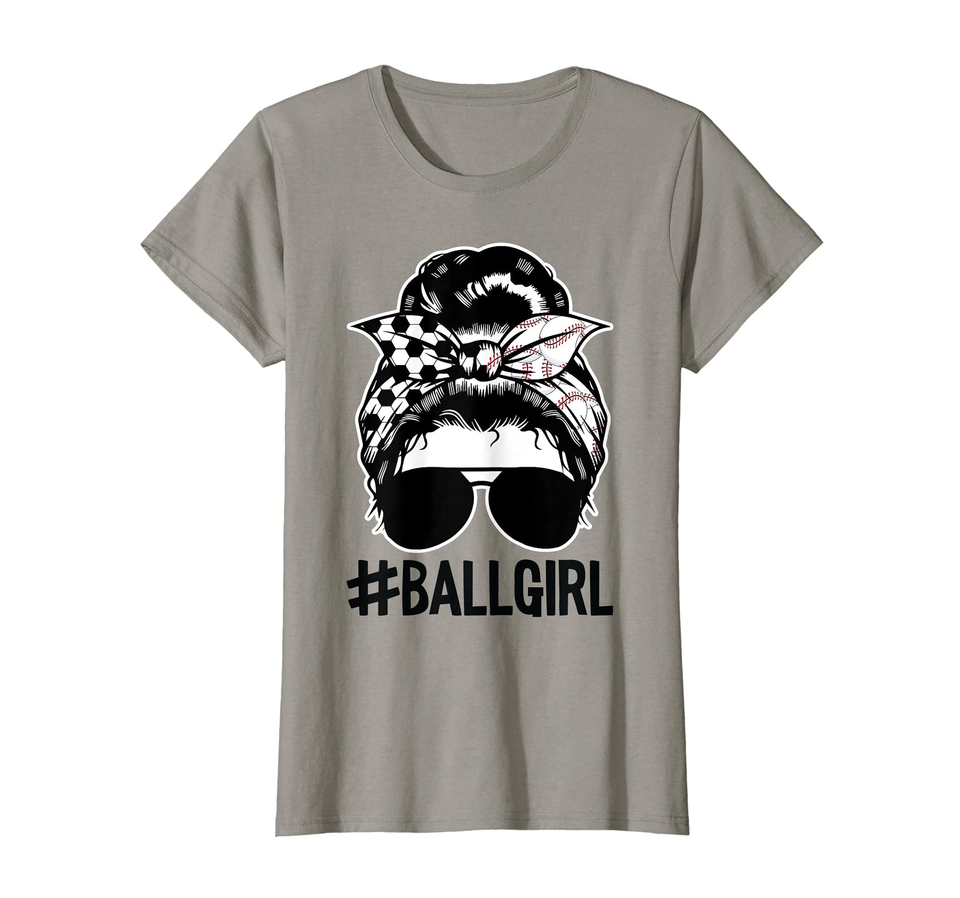 Womens Ballgirl Messy Bun Hair Ball T-Shirt - Novelty Apparel Men Women - T-Shirt, Sweatshirt, Hoodie