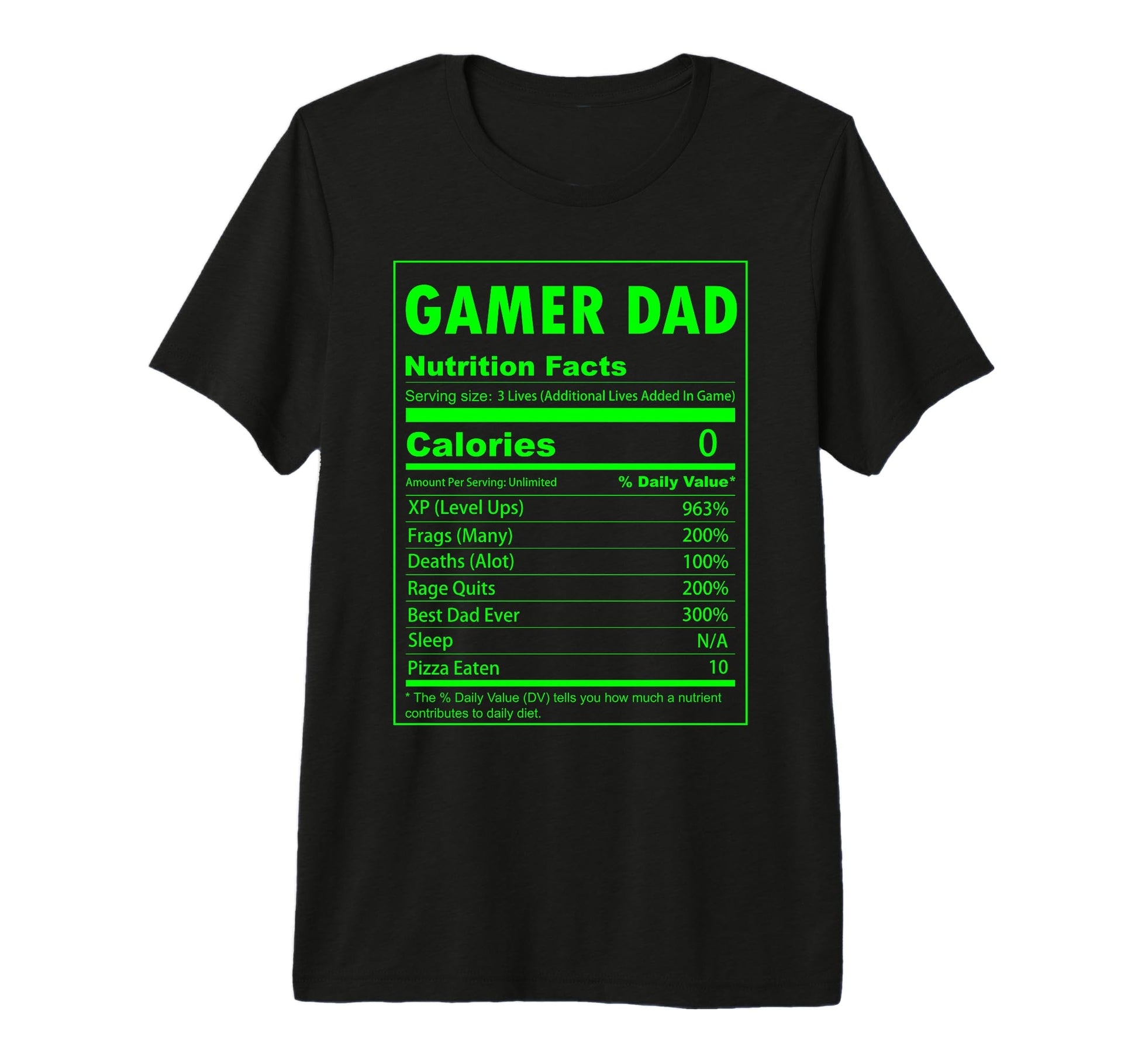 Mens Gamer Dad Nutrition Facts T-Shirt - Aesthetic Graphic for Adults - T-Shirt, Sweatshirt, Hoodie