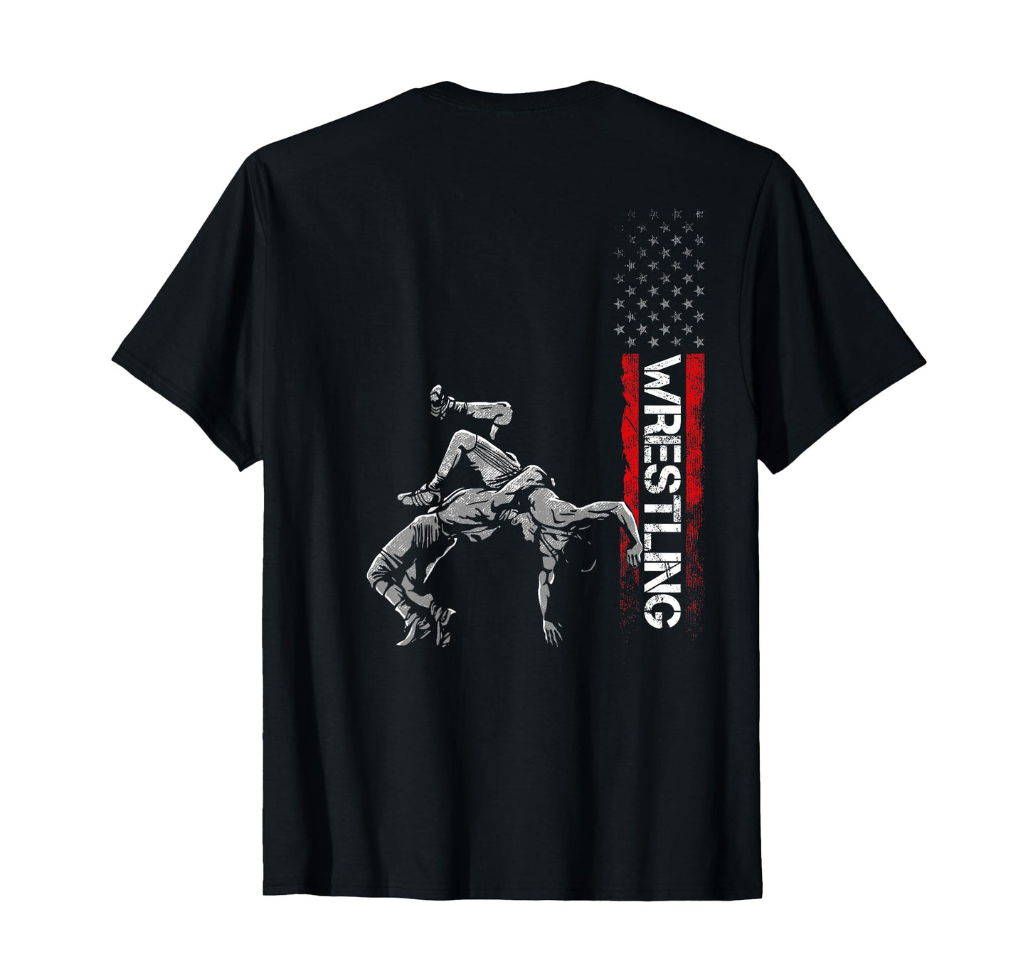 Wrestling Wrestler American Flag Patriotic T-Shirt - Trendy Graphic Unisex - T-Shirt, Sweatshirt, Hoodie