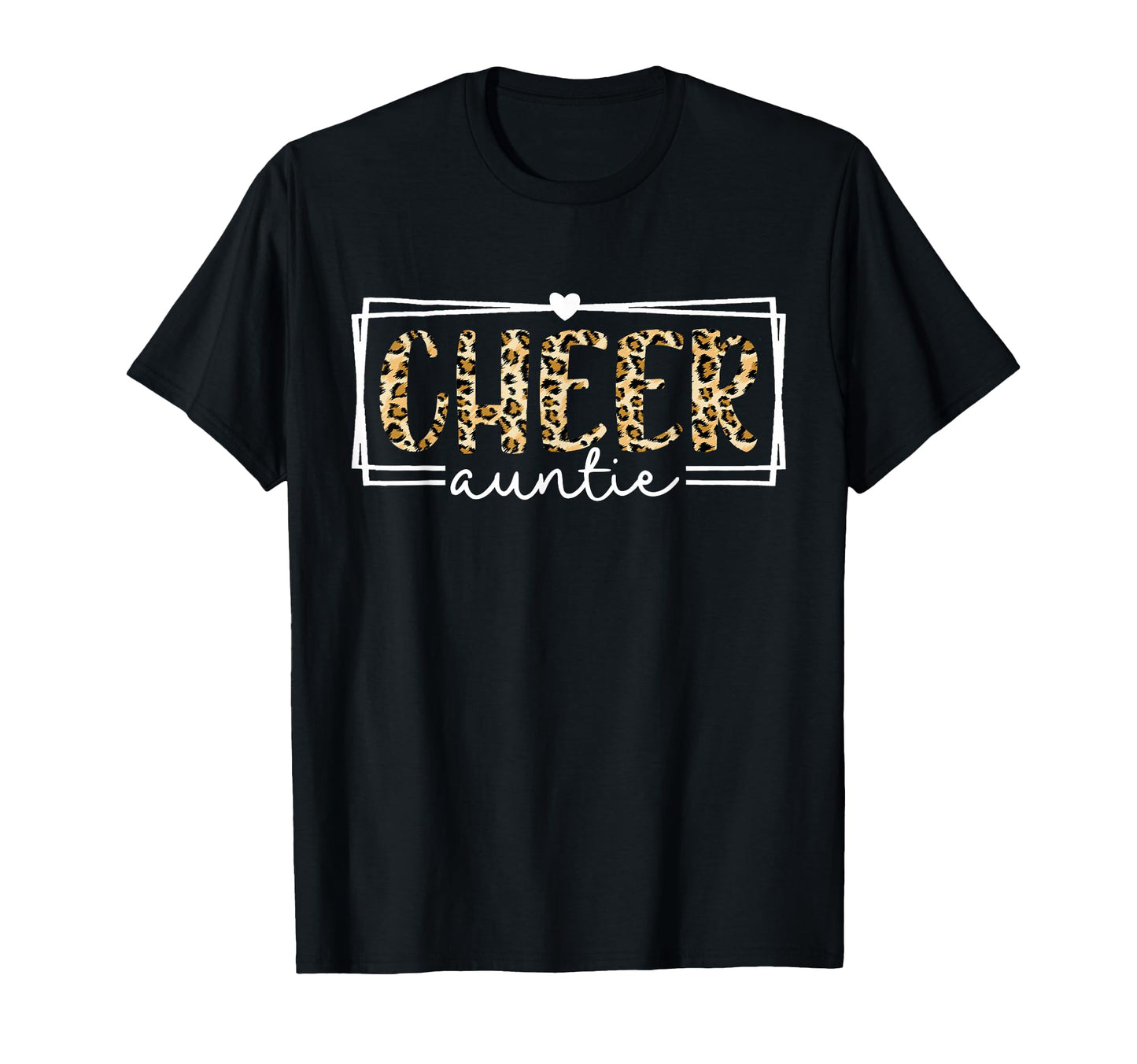 Cheer Auntie Leopard Cheerleader T-Shirt - Minimalist Print for Adults - T-Shirt, Sweatshirt, Hoodie