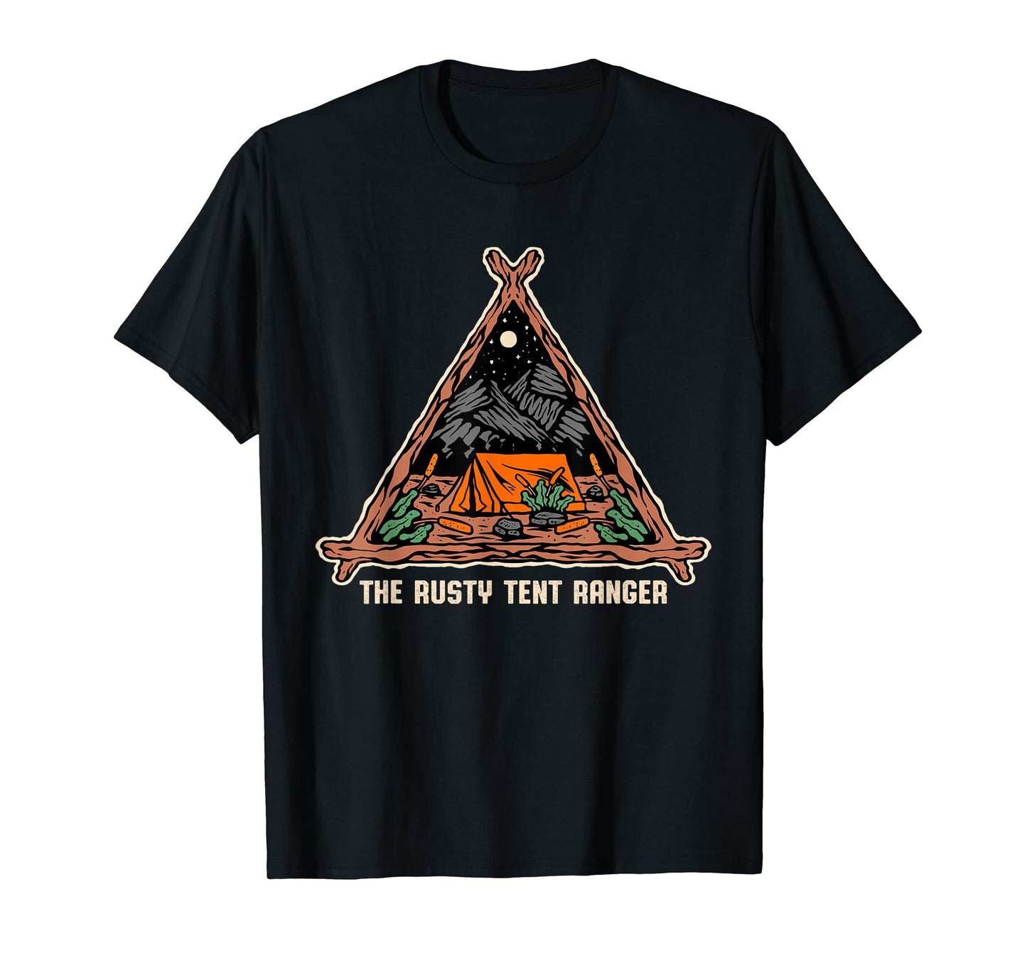 Rusty Tent Ranger Camping Friends T-Shirt - Aesthetic Graphic Men Women - T-Shirt, Sweatshirt, Hoodie