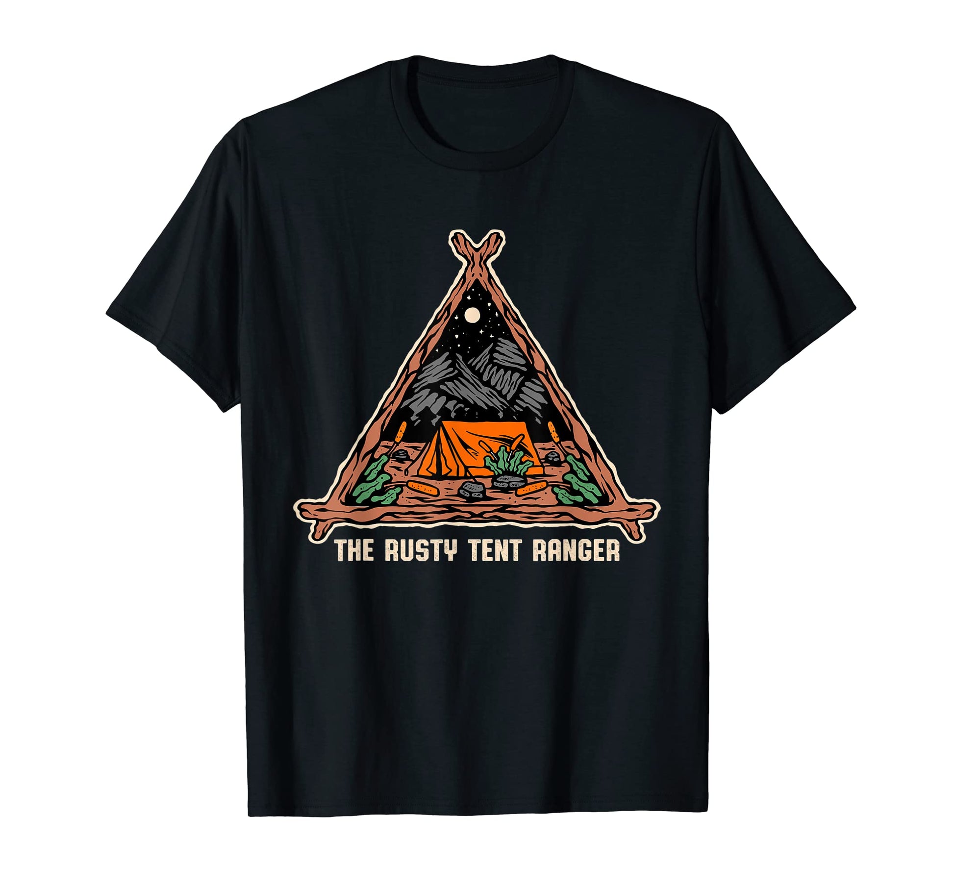 Rusty Tent Ranger Camping Friends T-Shirt - Aesthetic Graphic Men Women - T-Shirt, Sweatshirt, Hoodie
