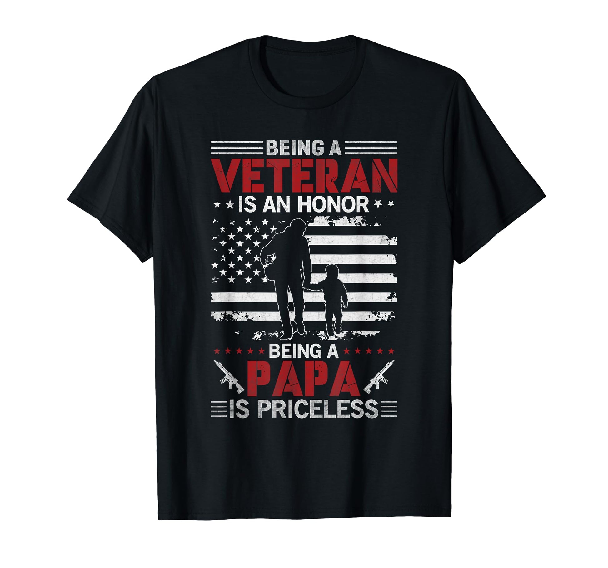 Veteran Papa Usa Flag America Us T-Shirt - Fun Novelty Design for Adults - T-Shirt, Sweatshirt, Hoodie