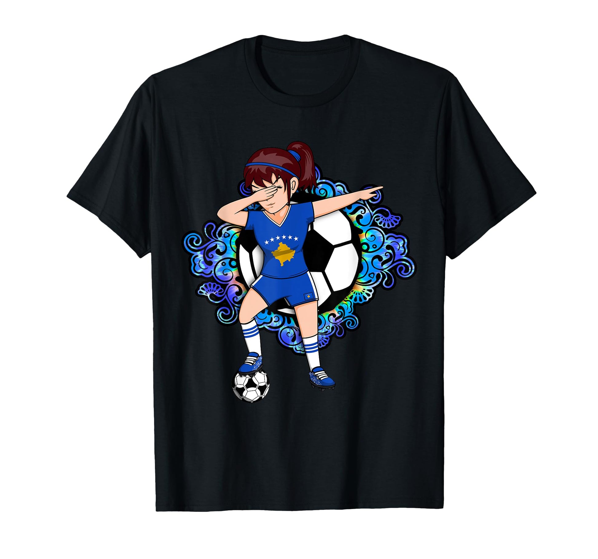 Dabbing Soccer Kosovo Fan Jersey T-Shirt - Minimalist Print Men Women - T-Shirt, Sweatshirt, Hoodie