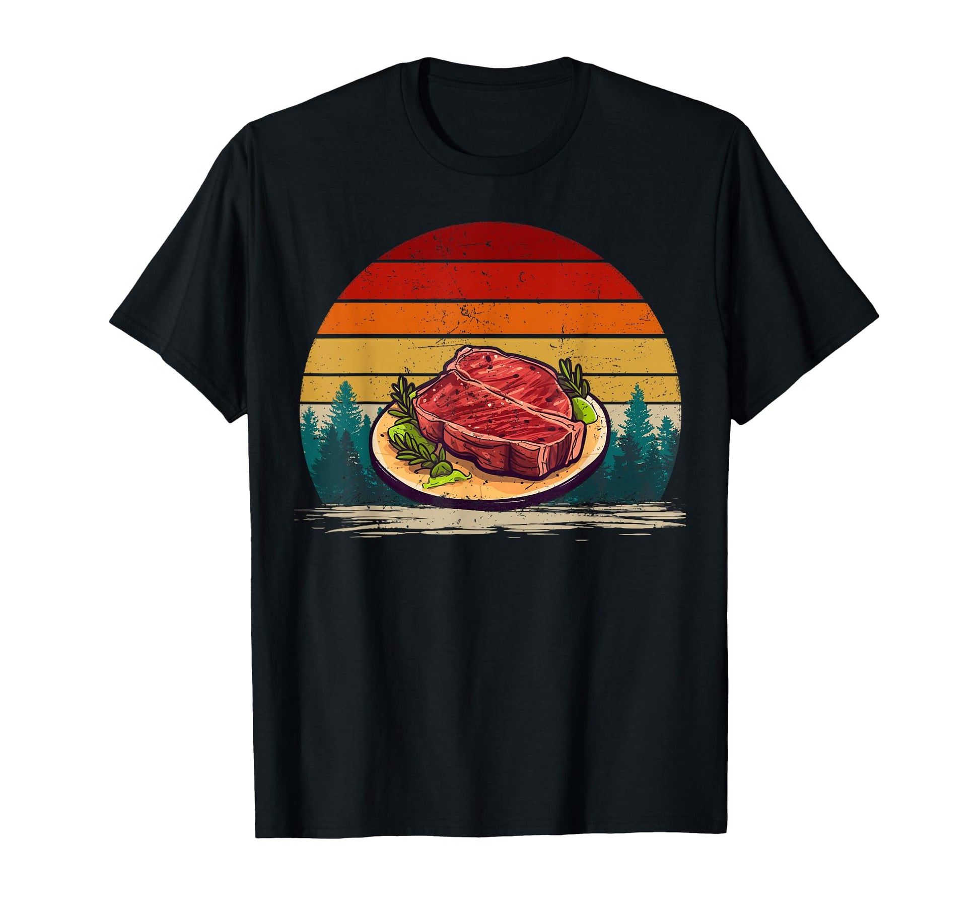 Steak Food Distressed Steak T-Shirt - Casual Everyday Wear for Adults - T-Shirt, Sweatshirt, Hoodie