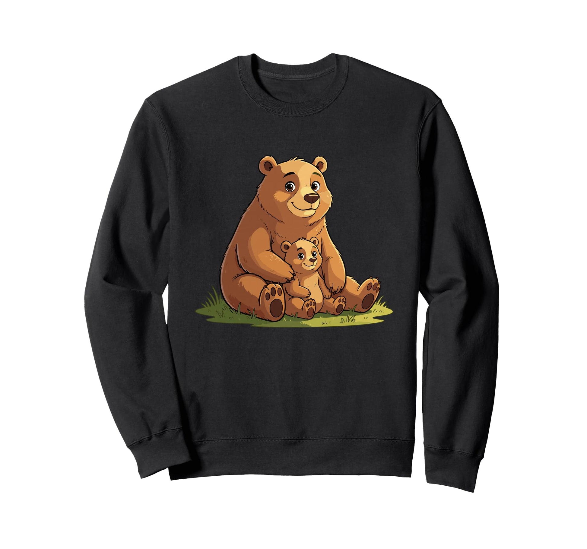 Father Bear Cub Family Scene Sweatshirt - Trendy Graphic Unisex - T-Shirt, Sweatshirt, Hoodie