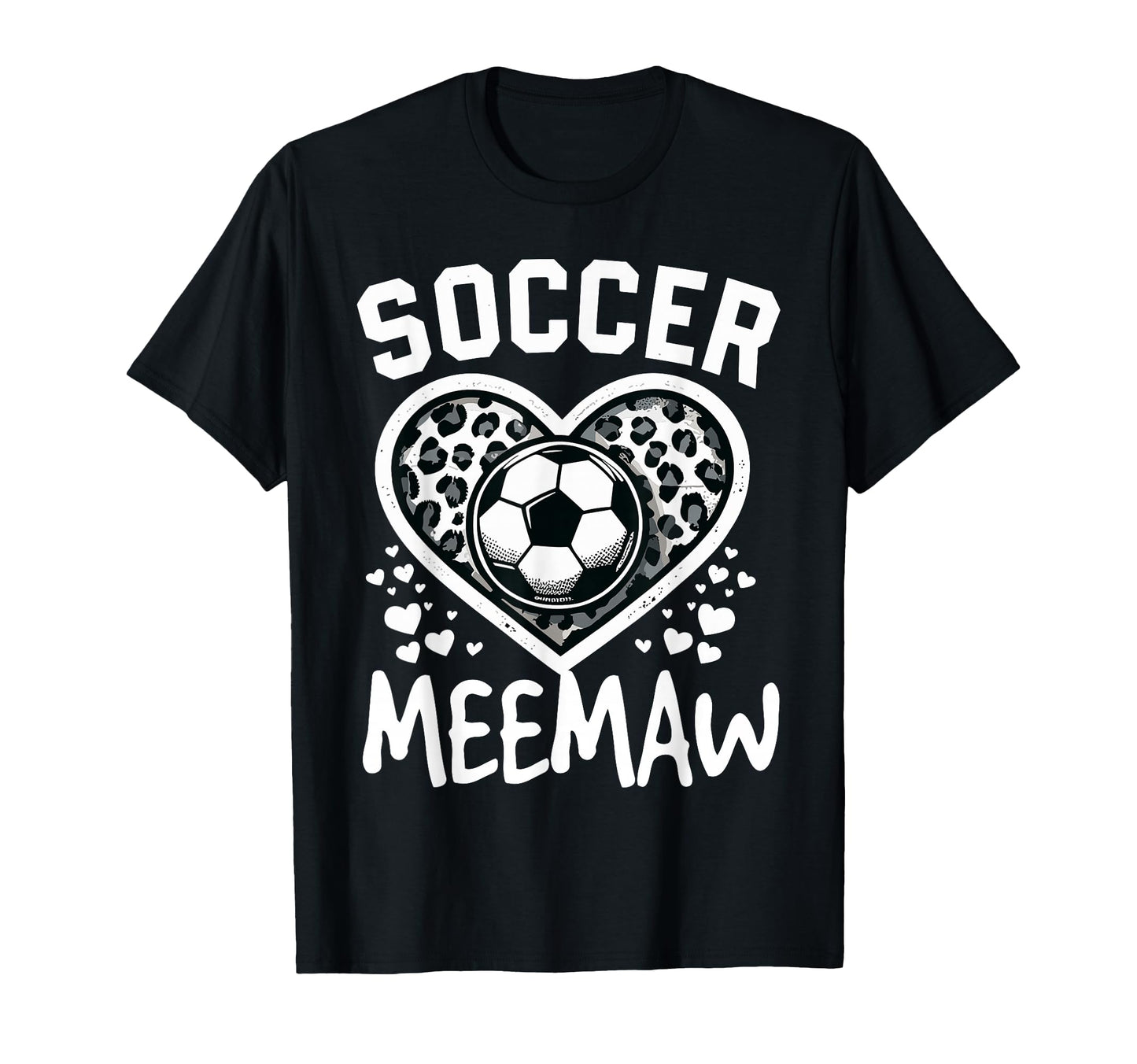 Soccer Meemaw Leopard Heart Meemaw T-Shirt - Aesthetic Graphic Men Women - T-Shirt, Sweatshirt, Hoodie