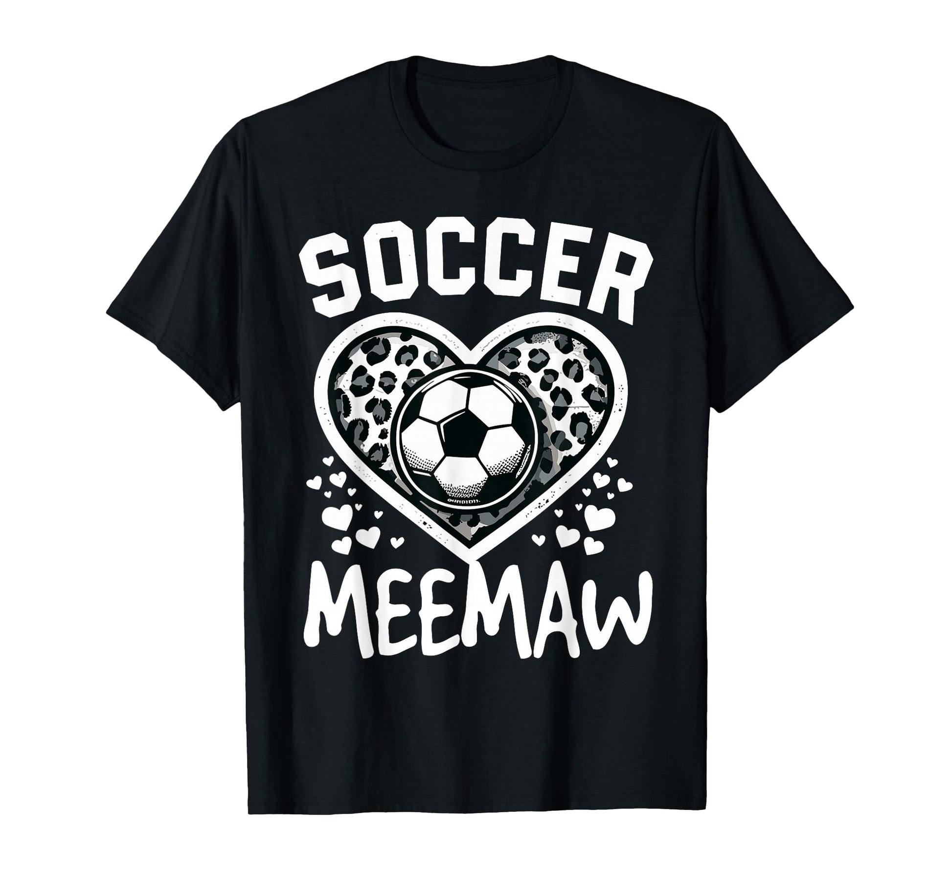 Soccer Meemaw Leopard Heart Meemaw T-Shirt - Aesthetic Graphic Men Women - T-Shirt, Sweatshirt, Hoodie