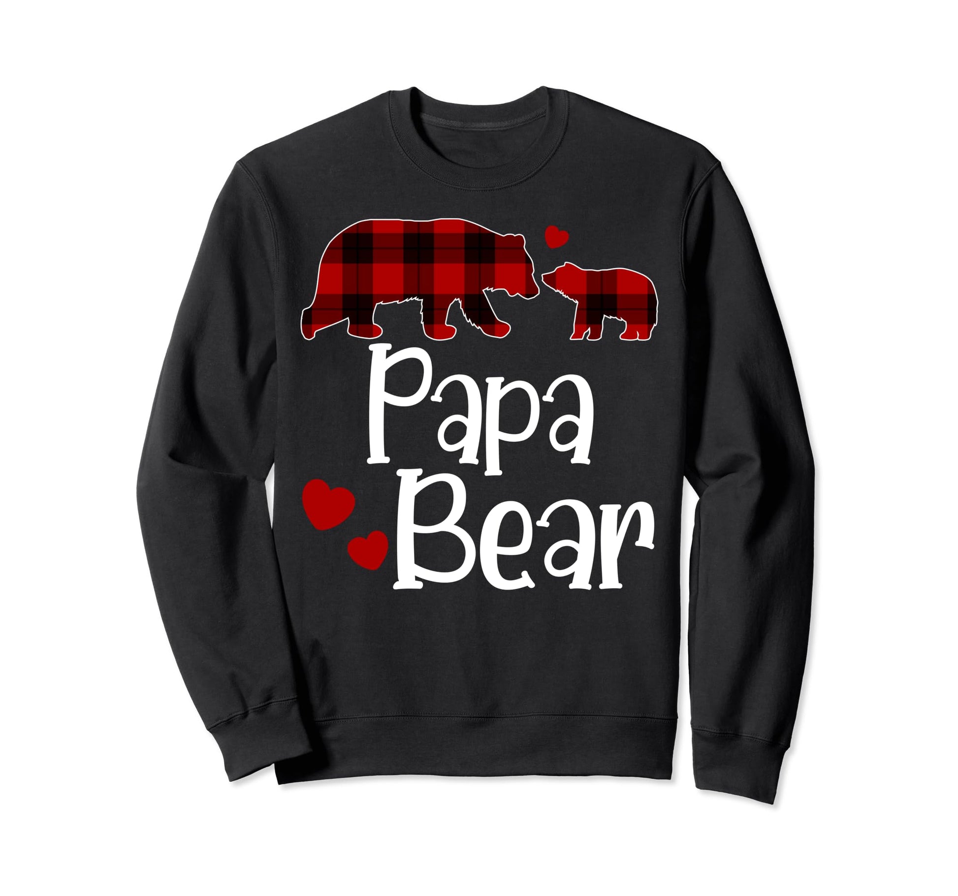 Papa Bear Pajama Red Plaid Sweatshirt - Aesthetic Graphic for Adults - T-Shirt, Sweatshirt, Hoodie