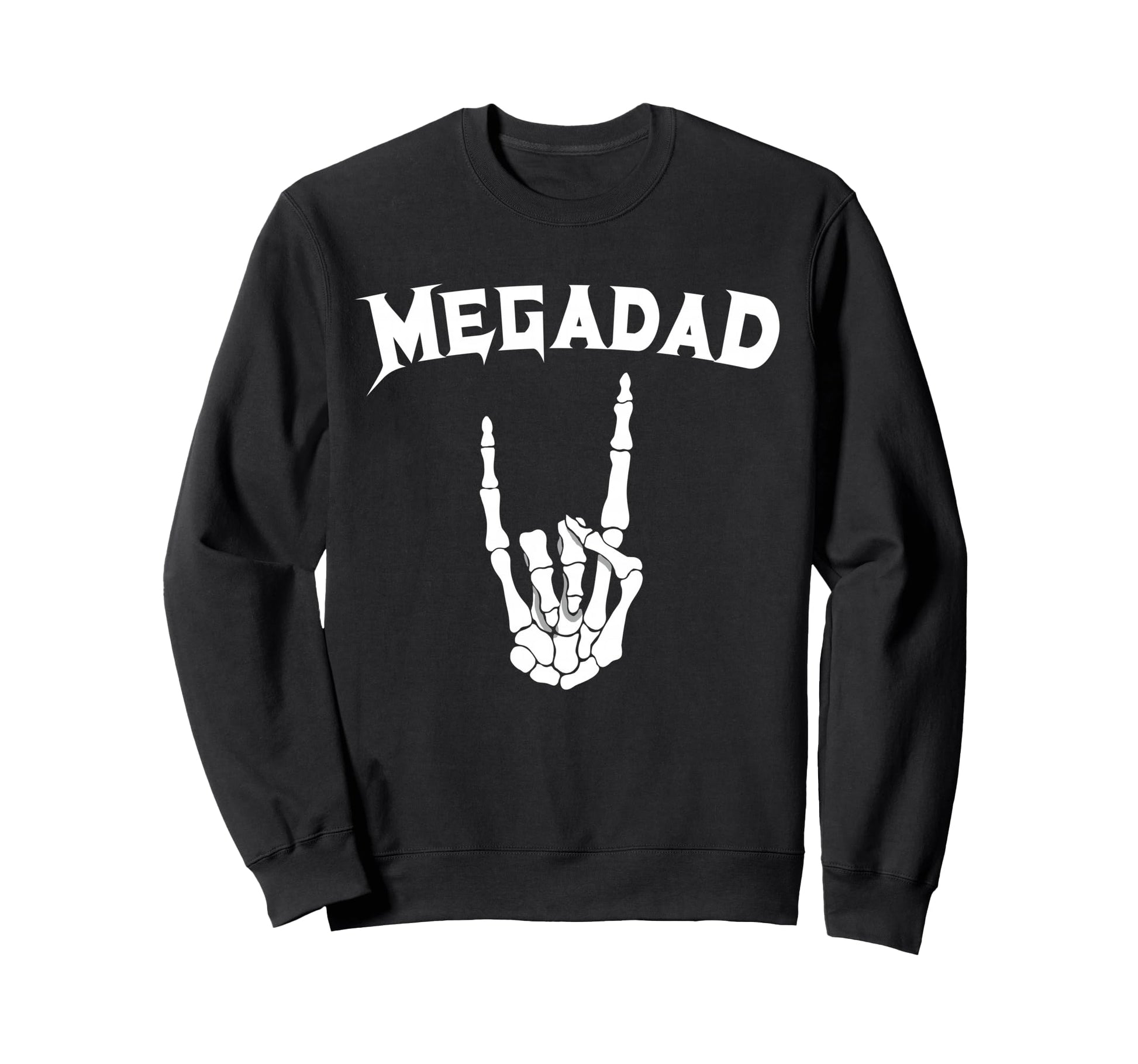 Megadad Skeleton Rocker Dad Sweatshirt - Custom Art Print for Adults - T-Shirt, Sweatshirt, Hoodie
