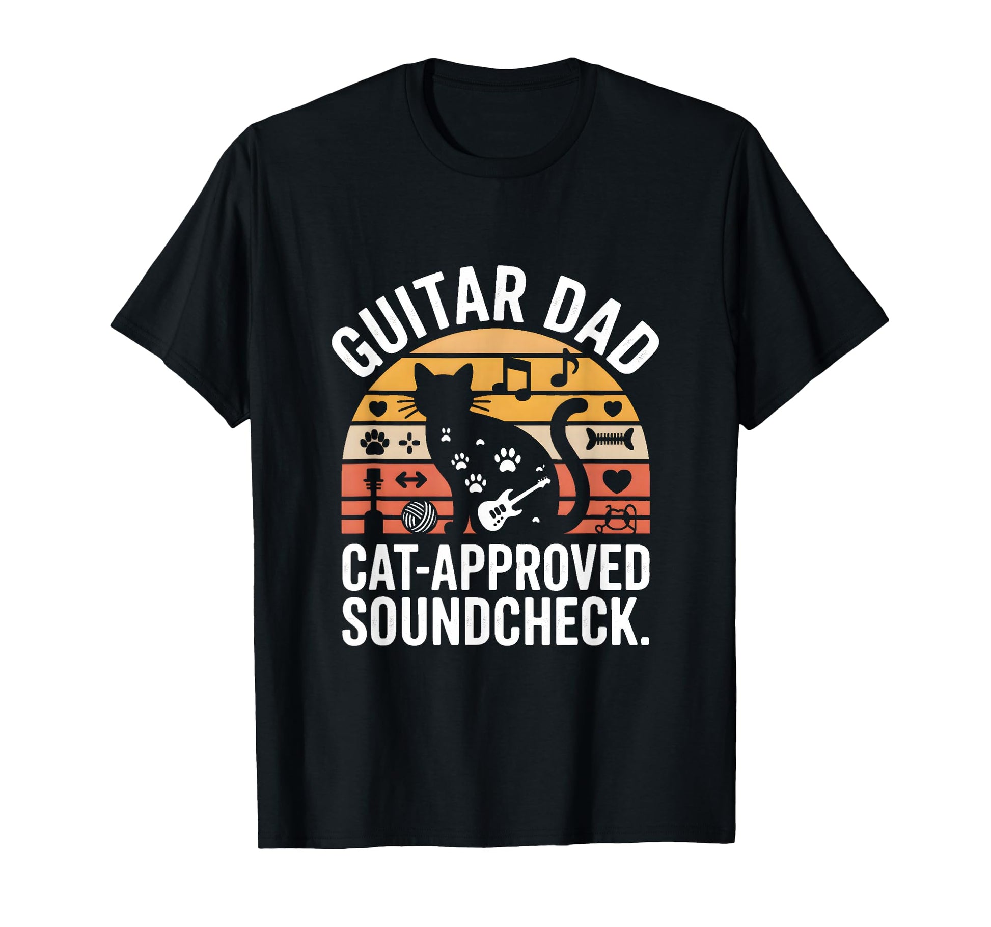Funny Guitar Dad Cat Approved T-Shirt - Unique Graphic for Adults - T-Shirt, Sweatshirt, Hoodie