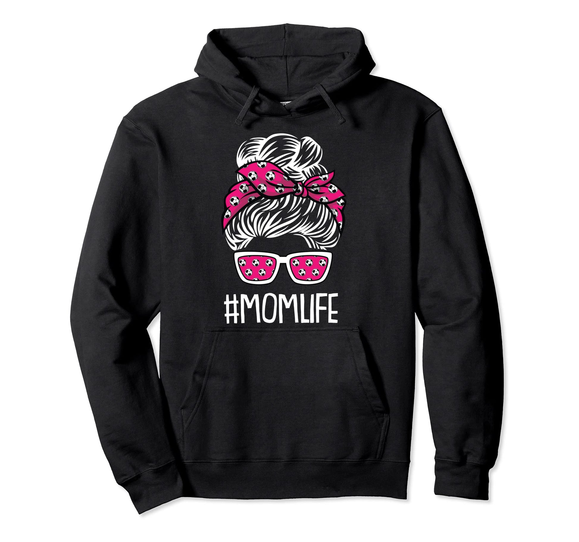 Mom Life Mothers Day Soccer Ball Hoodie - Fun Novelty Design for Adults - T-Shirt, Sweatshirt, Hoodie