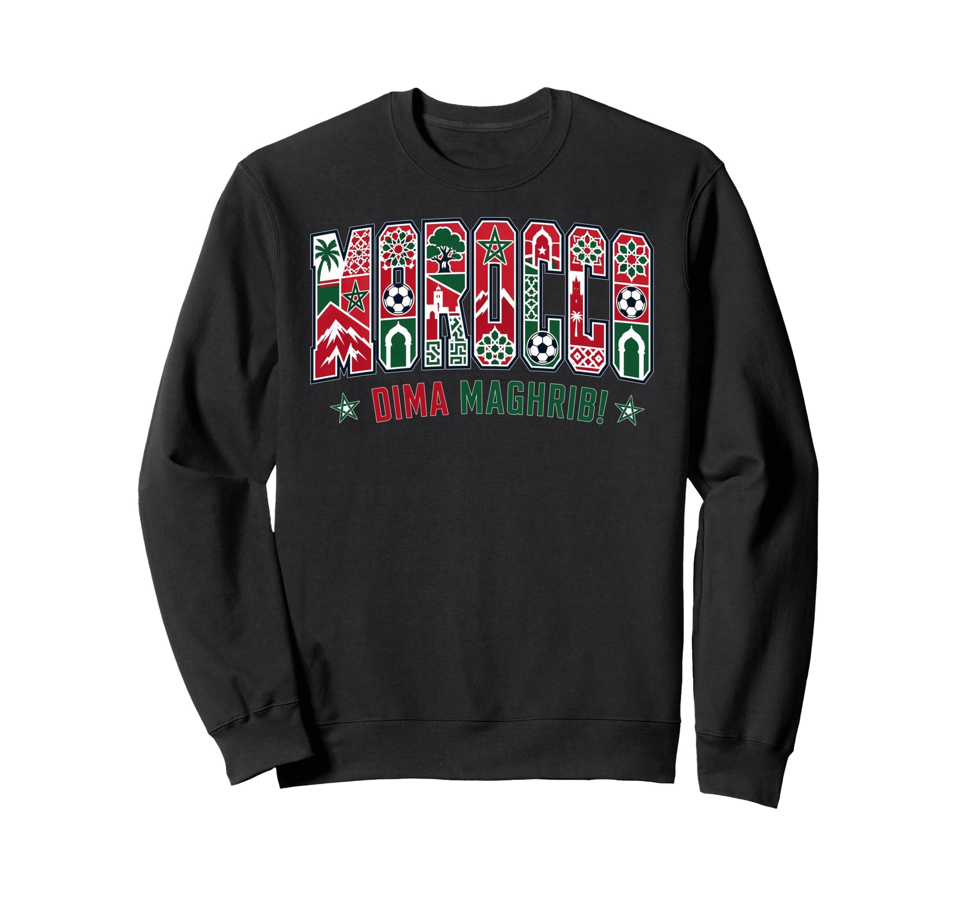 Morocco Soccer 2026 Moroccan Fans Sweatshirt - Streetwear Style for Adults - T-Shirt, Sweatshirt, Hoodie
