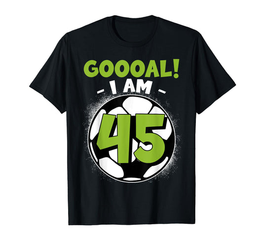 45 Year Old Birthday Soccer Themed T-Shirt - Minimalist Print Men Women - T-Shirt, Sweatshirt, Hoodie