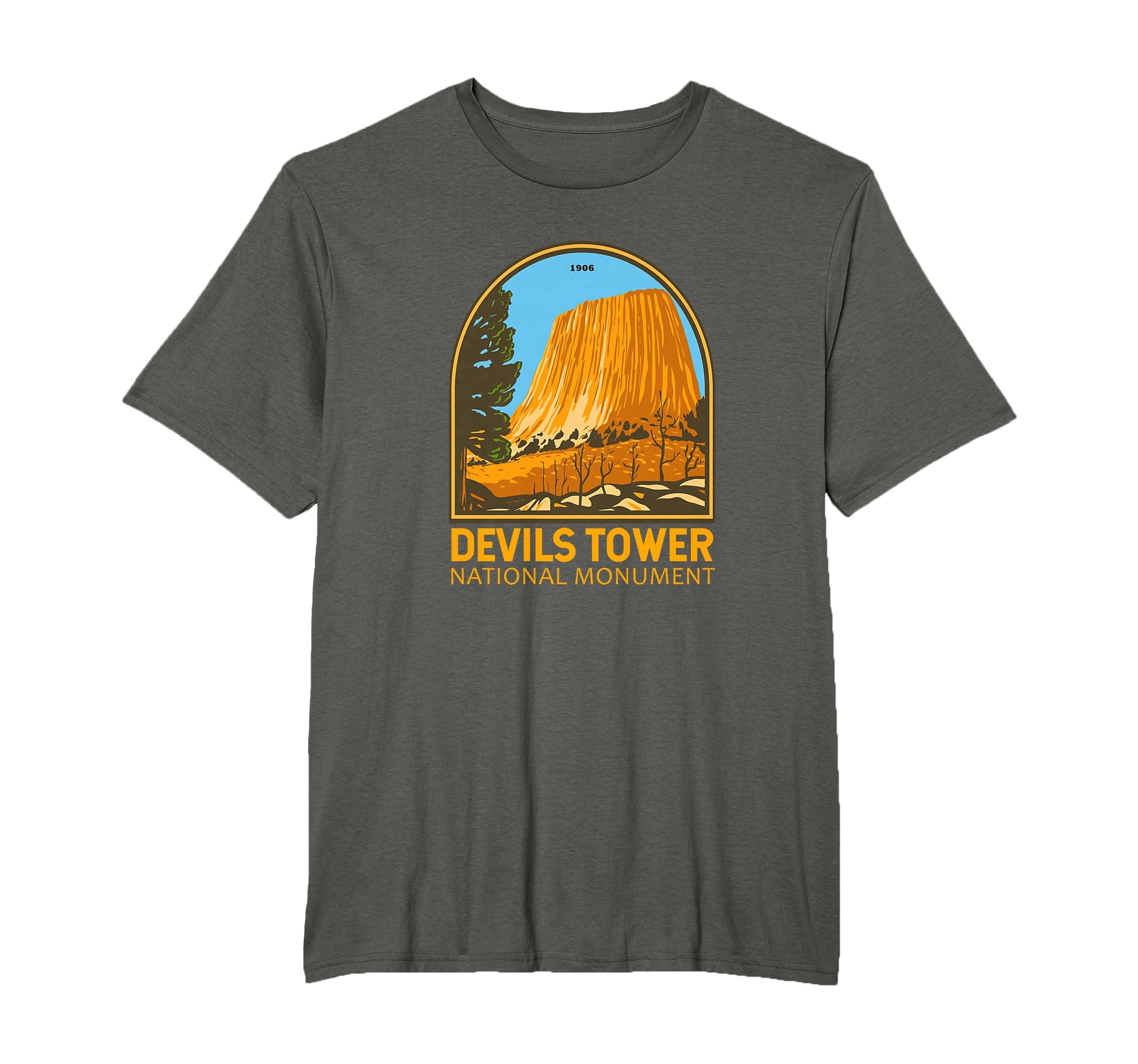 Devils Tower National Monument T-Shirt - Fun Novelty Design for Adults - T-Shirt, Sweatshirt, Hoodie