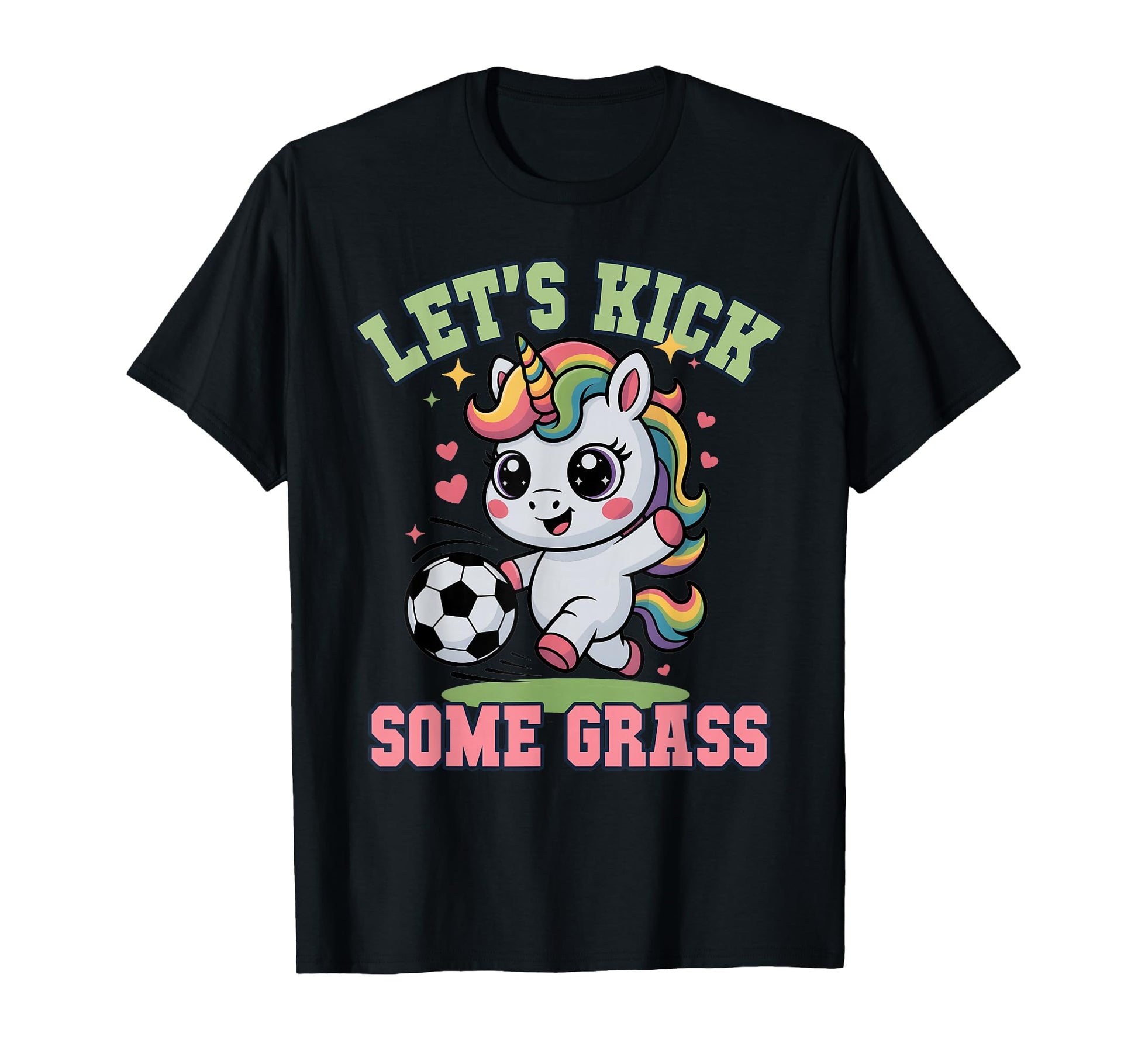 Funny Lets Kick Some Grass Soccer T-Shirt - Minimalist Print Unisex - T-Shirt, Sweatshirt, Hoodie