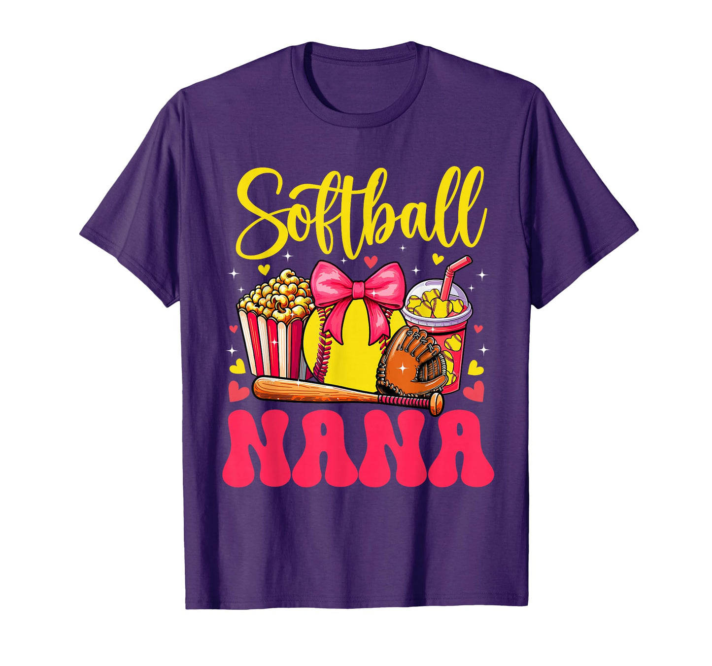 Softball Lover Nana Mothers Day T-Shirt - Fun Novelty Design for Adults - T-Shirt, Sweatshirt, Hoodie